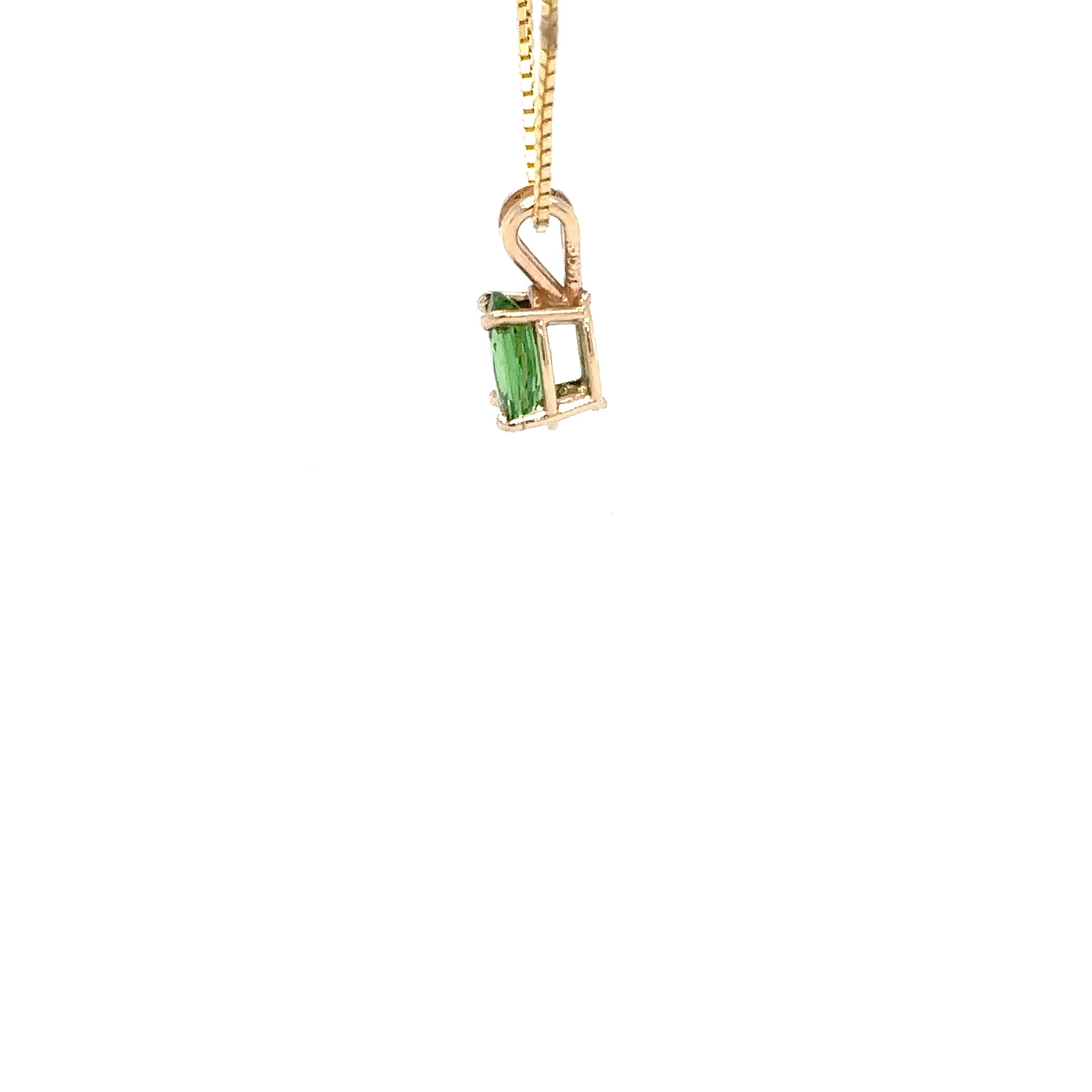 Natural Tsavorite Garnet Necklace 14K Solid Gold 1.01ct Pendant Necklace January Birthstone Green Gemstone Solitaire Statement Jewelry - Image 11