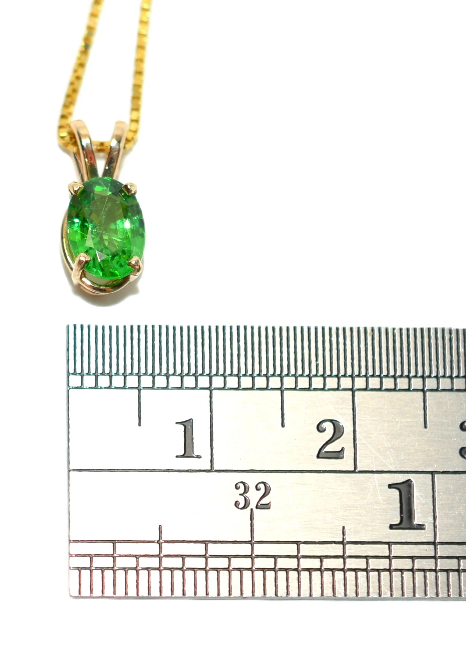 Natural Tsavorite Garnet Necklace 14K Solid Gold 1.01ct Pendant Necklace January Birthstone Green Gemstone Solitaire Statement Jewelry - Image 13