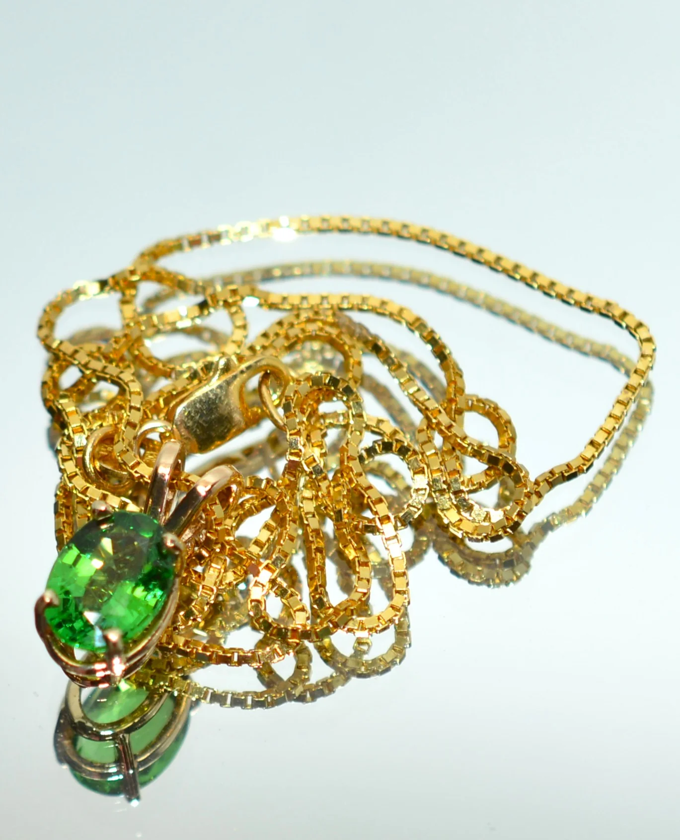 Natural Tsavorite Garnet Necklace 14K Solid Gold 1.01ct Pendant Necklace January Birthstone Green Gemstone Solitaire Statement Jewelry - Image 16