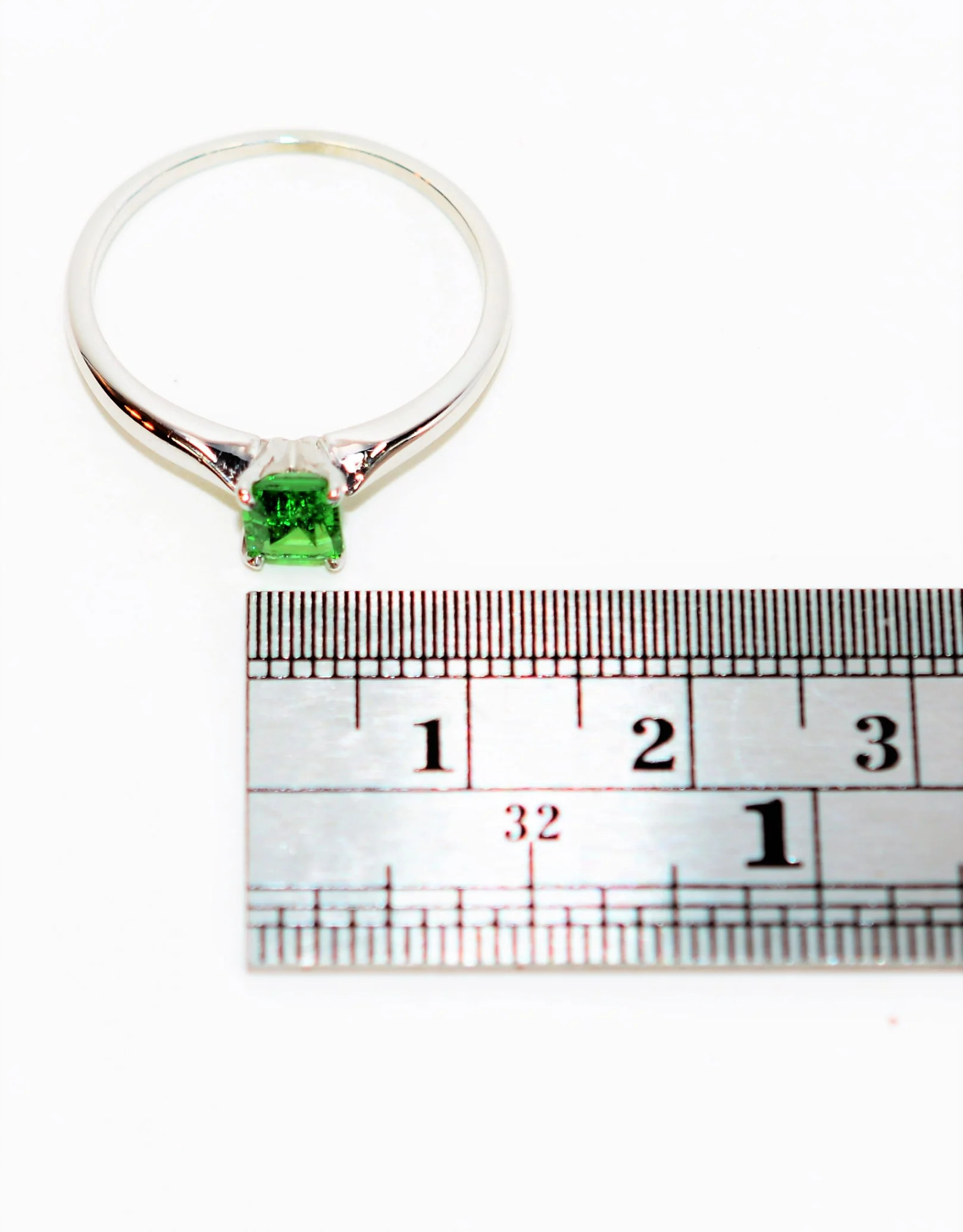 Natural Tsavorite Garnet Ring 18K Solid White .78ct Gold Women's Ring Solitaire Ring Engagement Ring Bridal Jewelry Birthstone Ring Jewellery - Image 10
