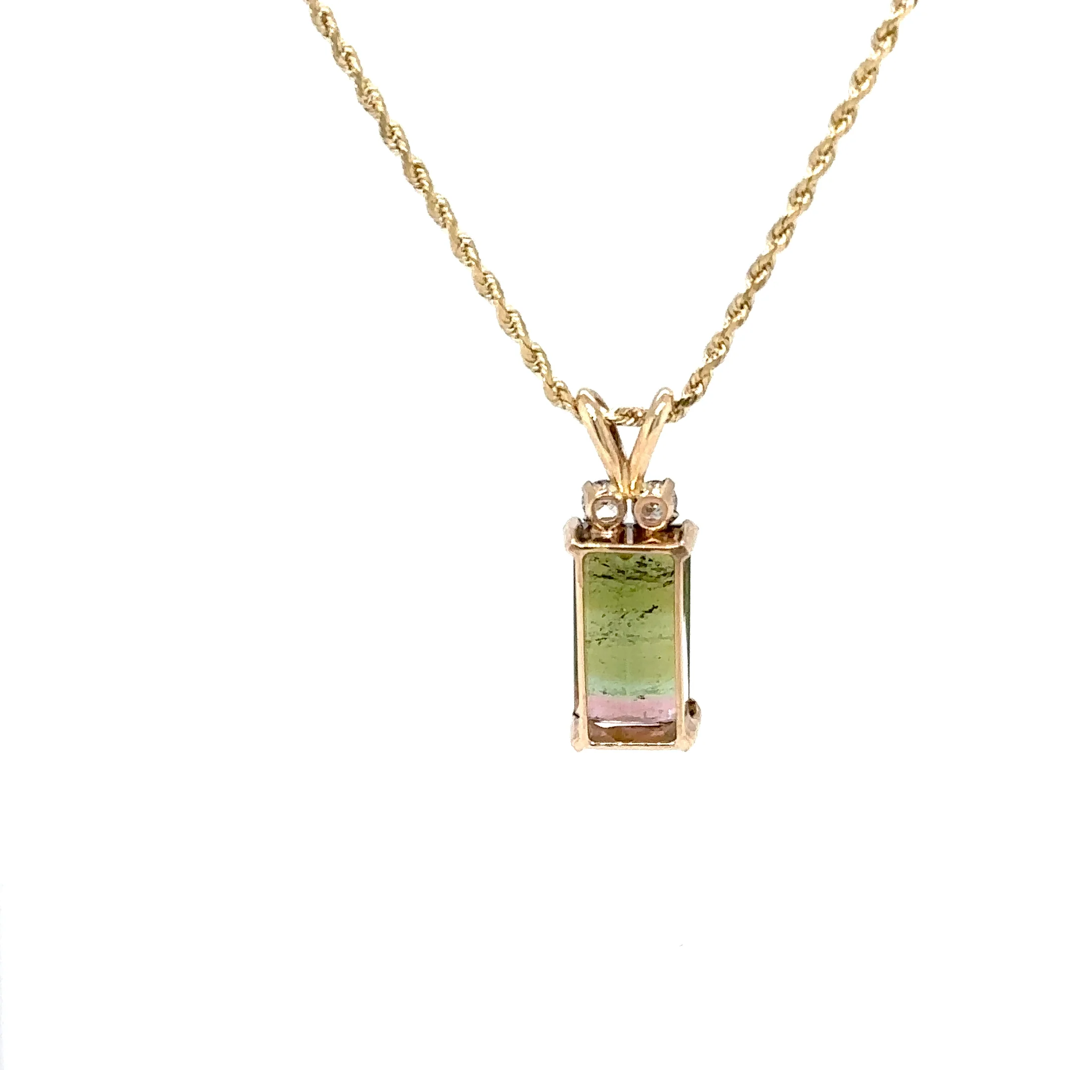 Natural Watermelon Tourmaline & Diamond Necklace 14K Solid Gold 2.71tcw Tourmaline Pendant Rare Gemstone Statement Necklace Cocktail Jewelry - Image 10