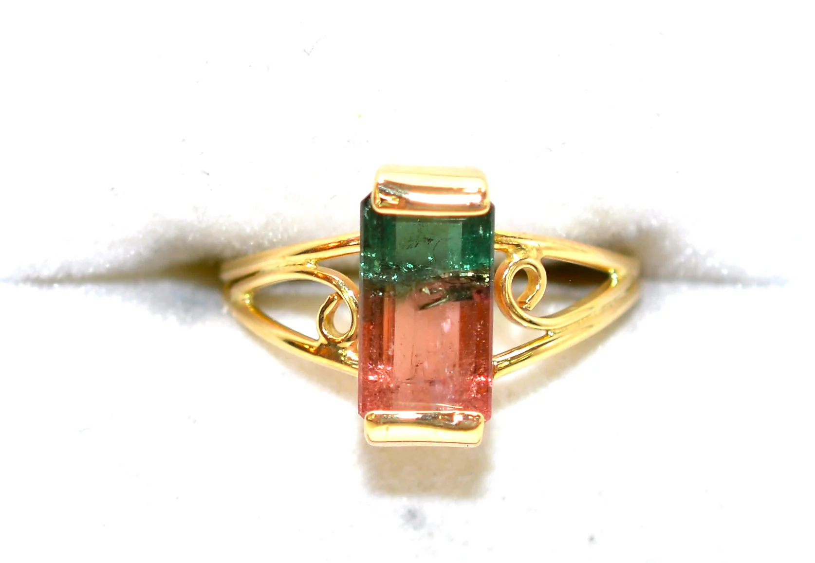 Natural Watermelon Tourmaline Ring 14K Solid Gold 2.31ct Solitaire Ring Gemstone Ring Women's Ring Ladies Ring Statement Ring Cocktail Ring - Image 5