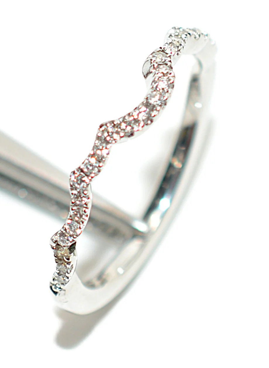 Neil Lane Diamond Band 14K White Gold .33tcw Designer Wedding Band Neil Lane Contoured Band  Bridal Jewelry Estate Ring Diamond Ring - Image 4
