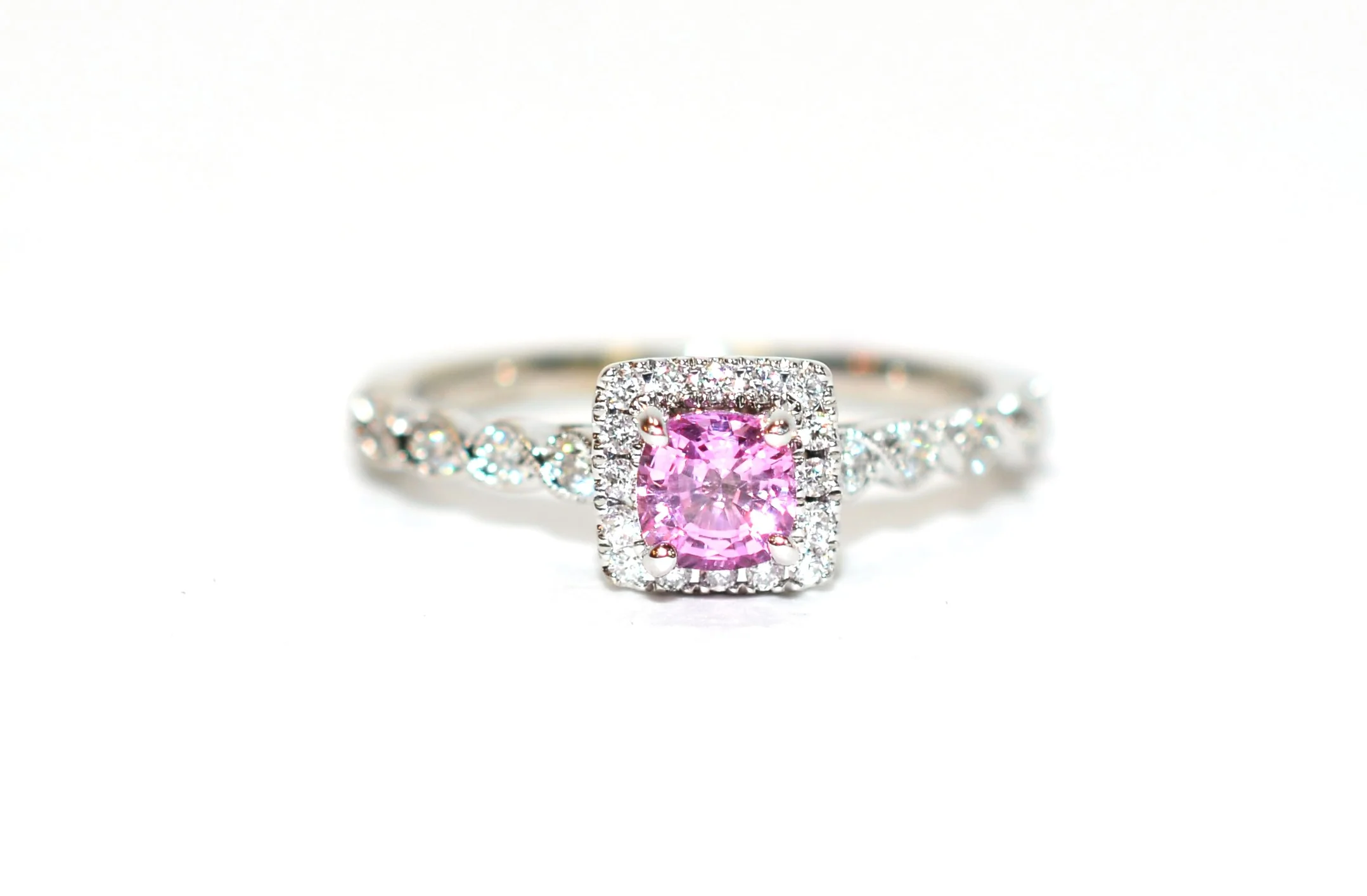 Neil Lane Natural Padparadscha Sapphire & Diamond Ring .68tcw Engagement Ring Wedding Ring Cocktail Ring Designer Ring Sapphire Ring Bridal