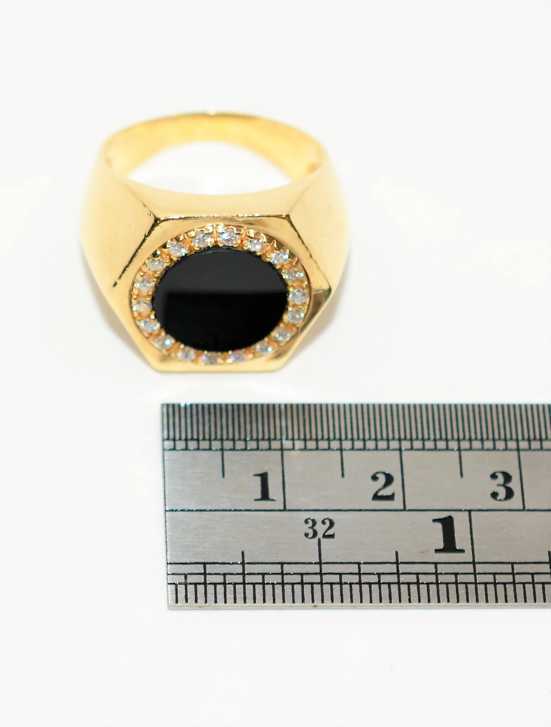 Natural Onyx & Diamond Ring 14K Solid Gold .18tcw Men's Ring Onyx Ring Statement Ring Cocktail Ring Vintage Ring Estate Ring Estate Jewelry - Image 10