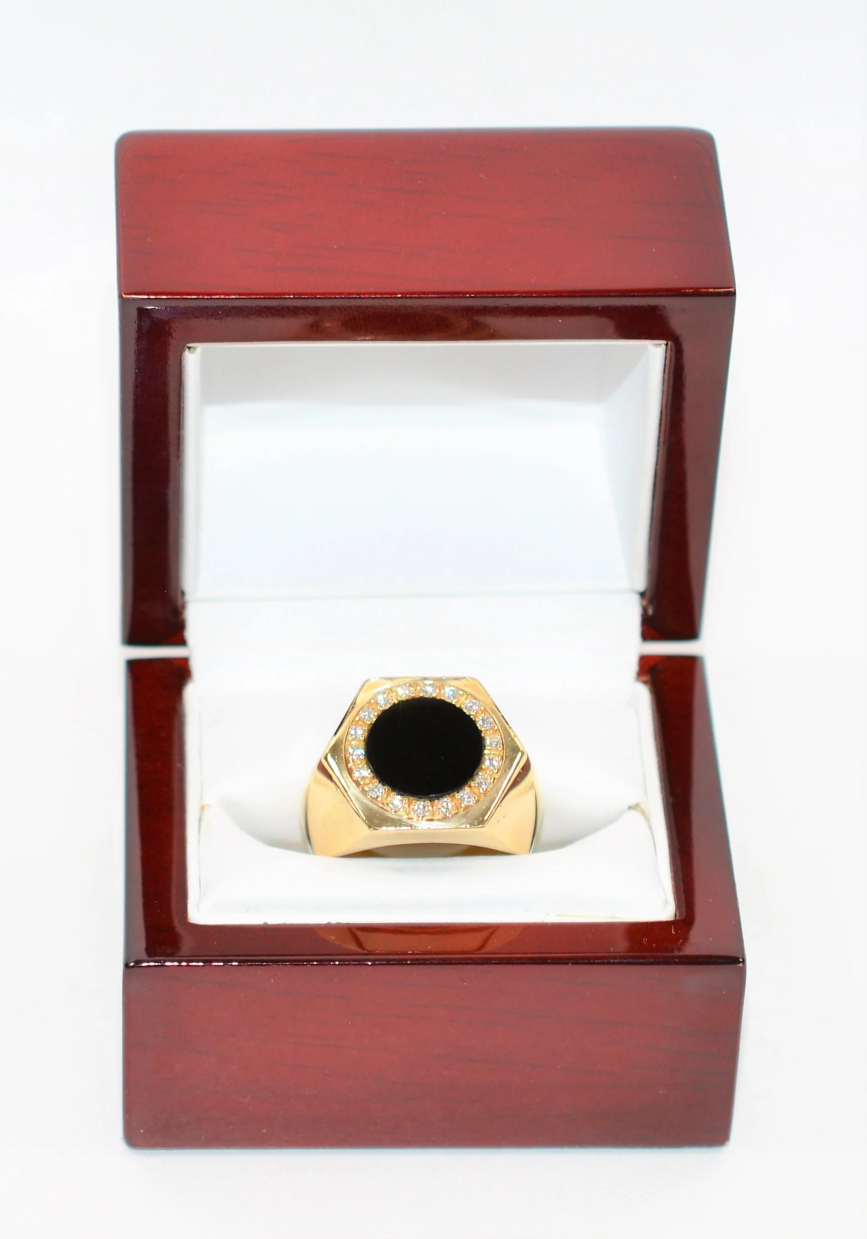 Natural Onyx & Diamond Ring 14K Solid Gold .18tcw Men's Ring Onyx Ring Statement Ring Cocktail Ring Vintage Ring Estate Ring Estate Jewelry - Image 11