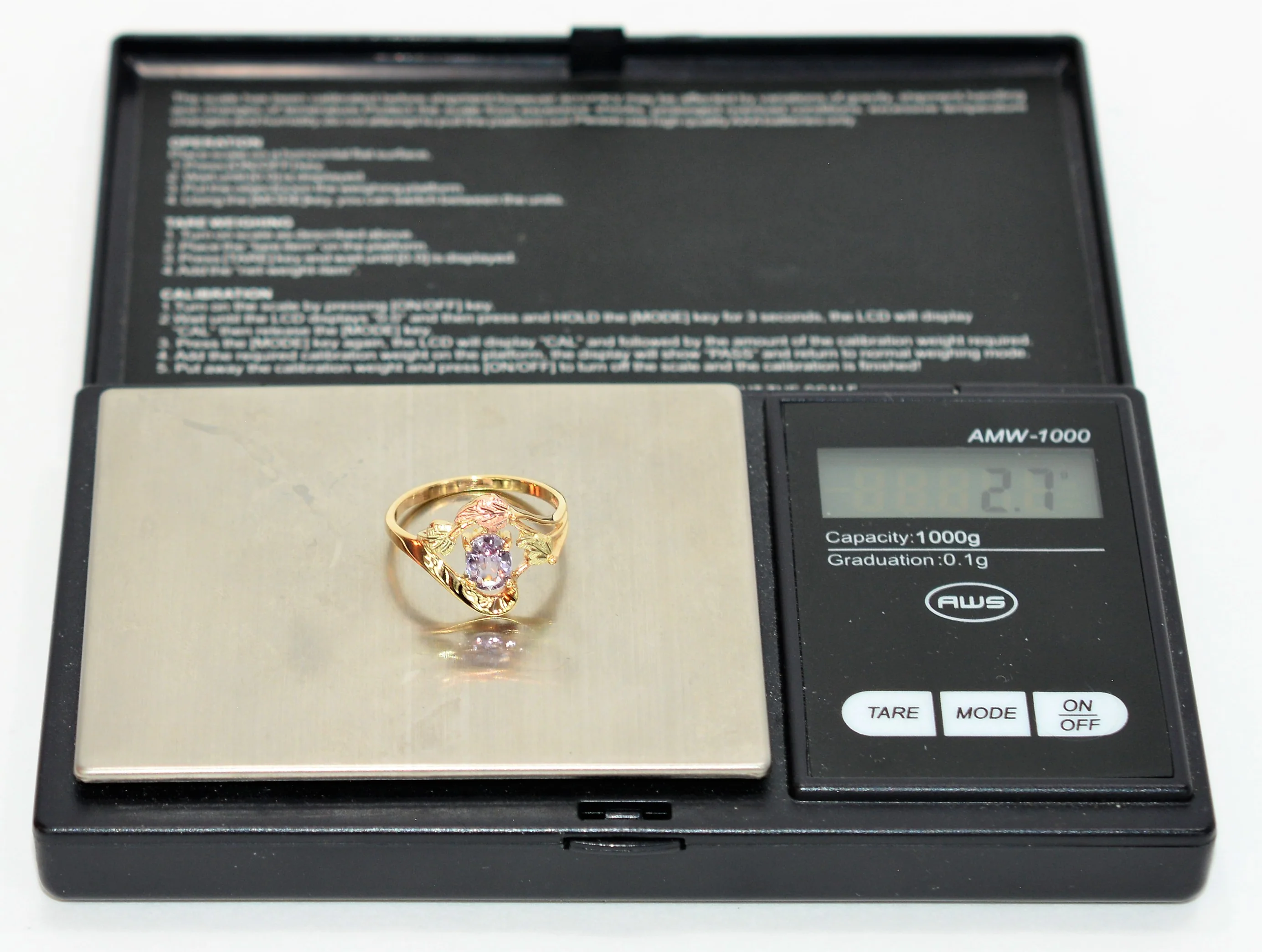 Natural Padparadscha Sapphire Ring 10K Solid Gold 1ct Black Hills Dakota Ring Gemstone Ring Birthstone Ring Statement Ring Cocktail Ring - Image 11