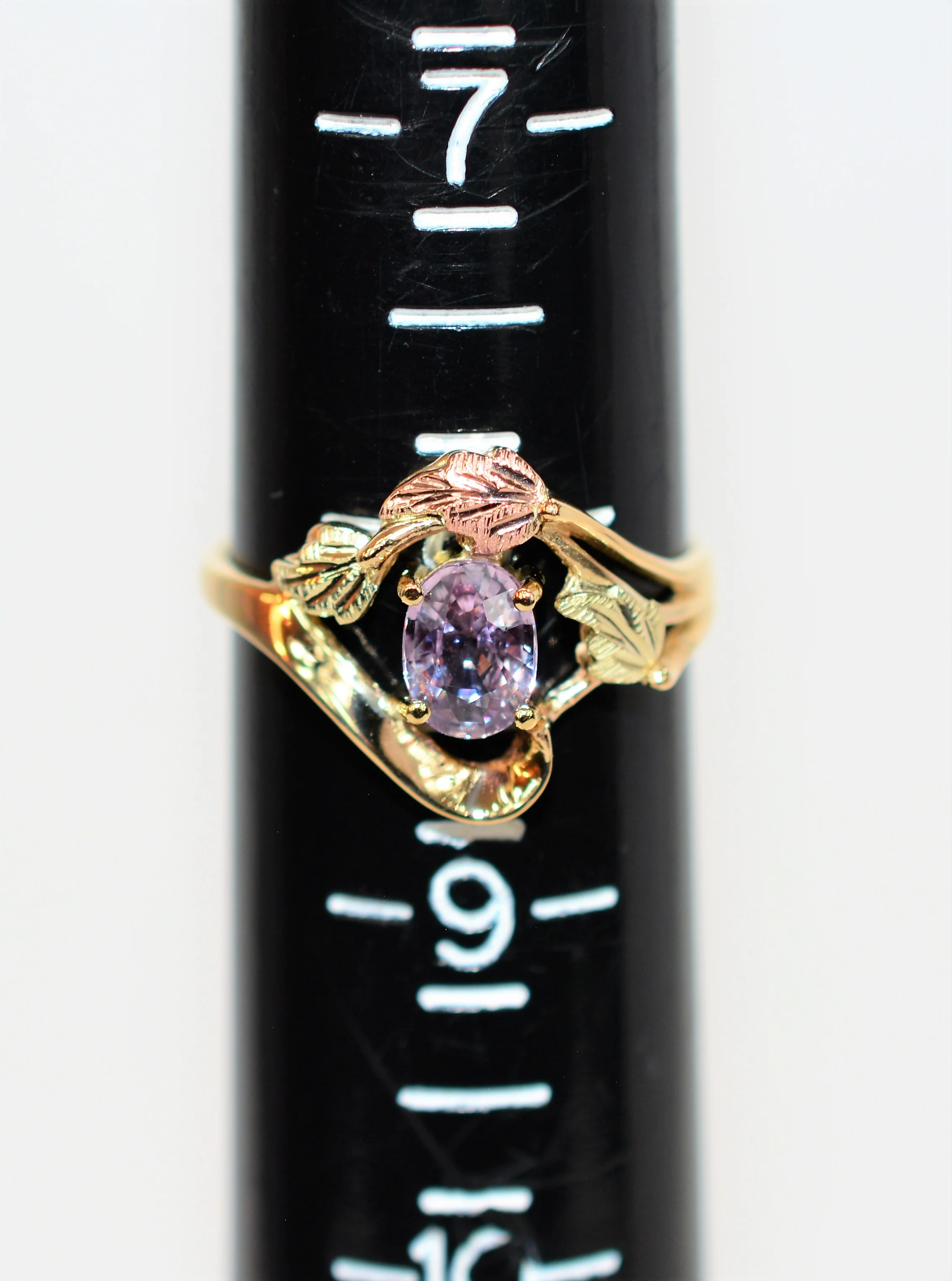 Natural Padparadscha Sapphire Ring 10K Solid Gold 1ct Black Hills Dakota Ring Gemstone Ring Birthstone Ring Statement Ring Cocktail Ring - Image 9