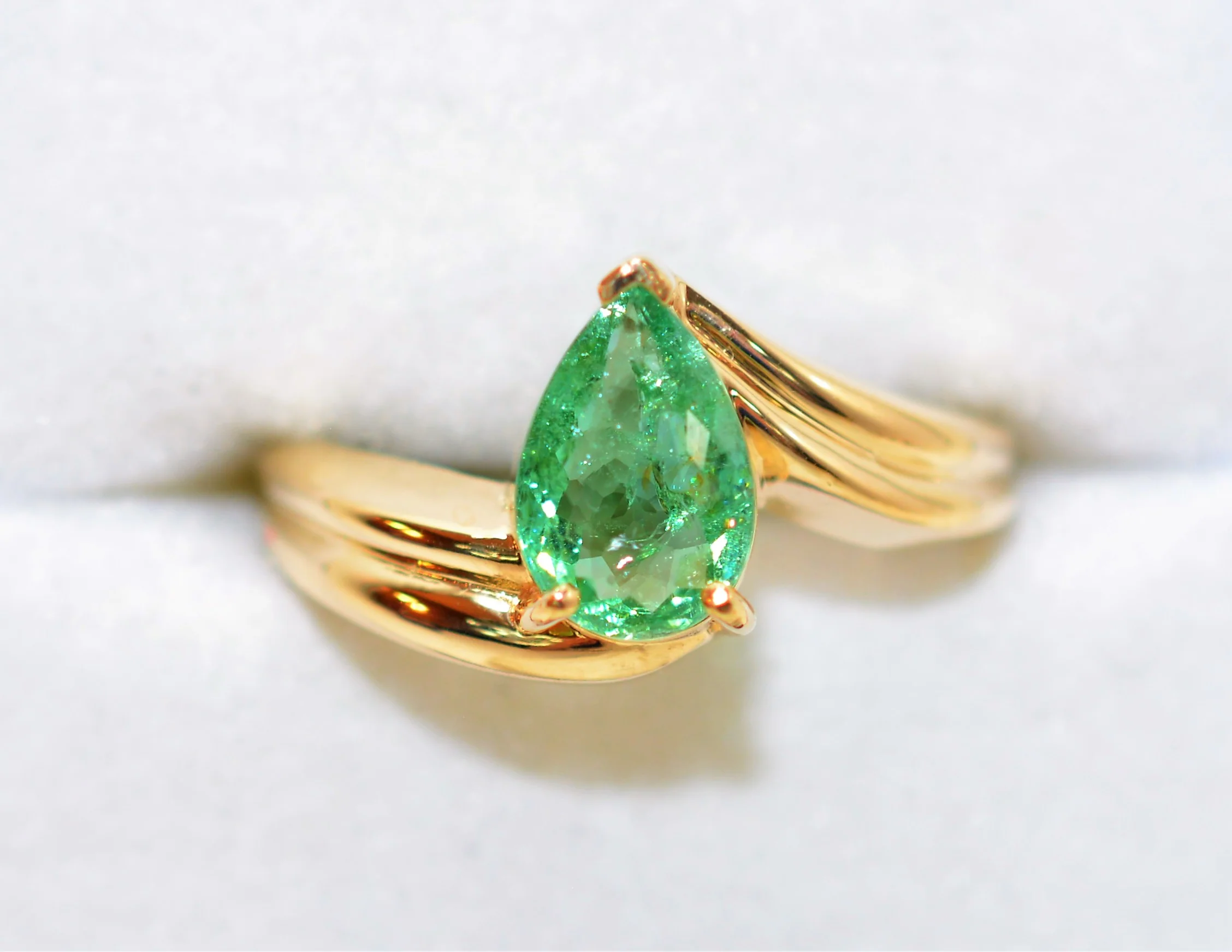 Natural Paraiba Tourmaline Ring 10K Solid Gold 1.32ct Solitaire Ring Pear Ring Gemstone Ring Women's Ring Ladies Ring Statement Ring Jewelry - Image 5