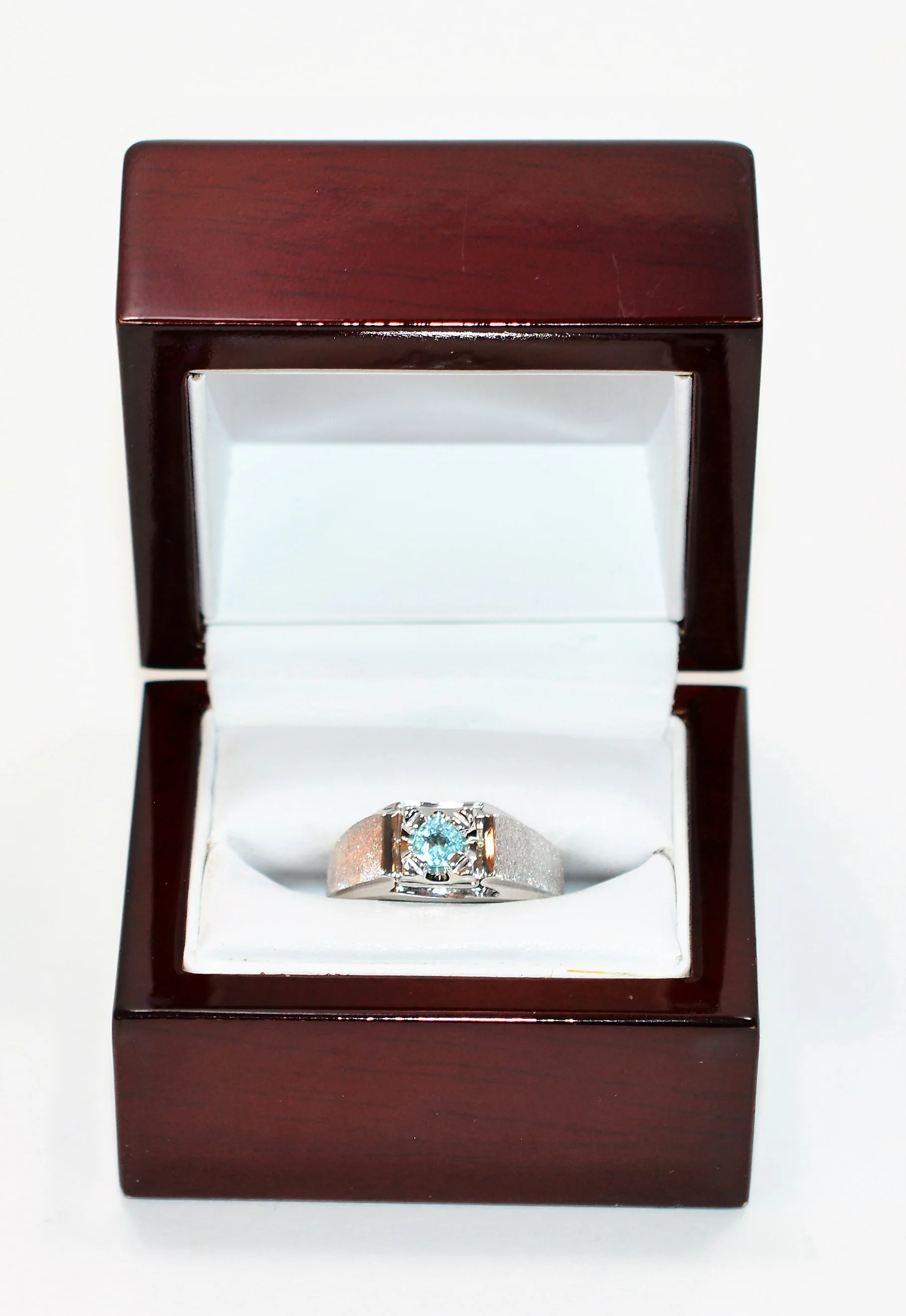 Natural Paraiba Tourmaline Ring 14K Solid White Gold .32ct Solitaire Ring Men's Ring Gemstone Ring Estate Jewelry Jewellery Fine Ring Blue - Image 12