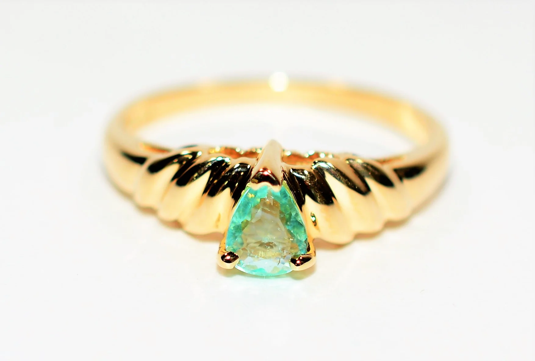 Natural Paraiba Tourmaline Ring 14K Solid Gold .25ct Solitaire Fine Women's Ring Estate Jewelry Fine Jewellery Gemstone Ring Birthstone Ring