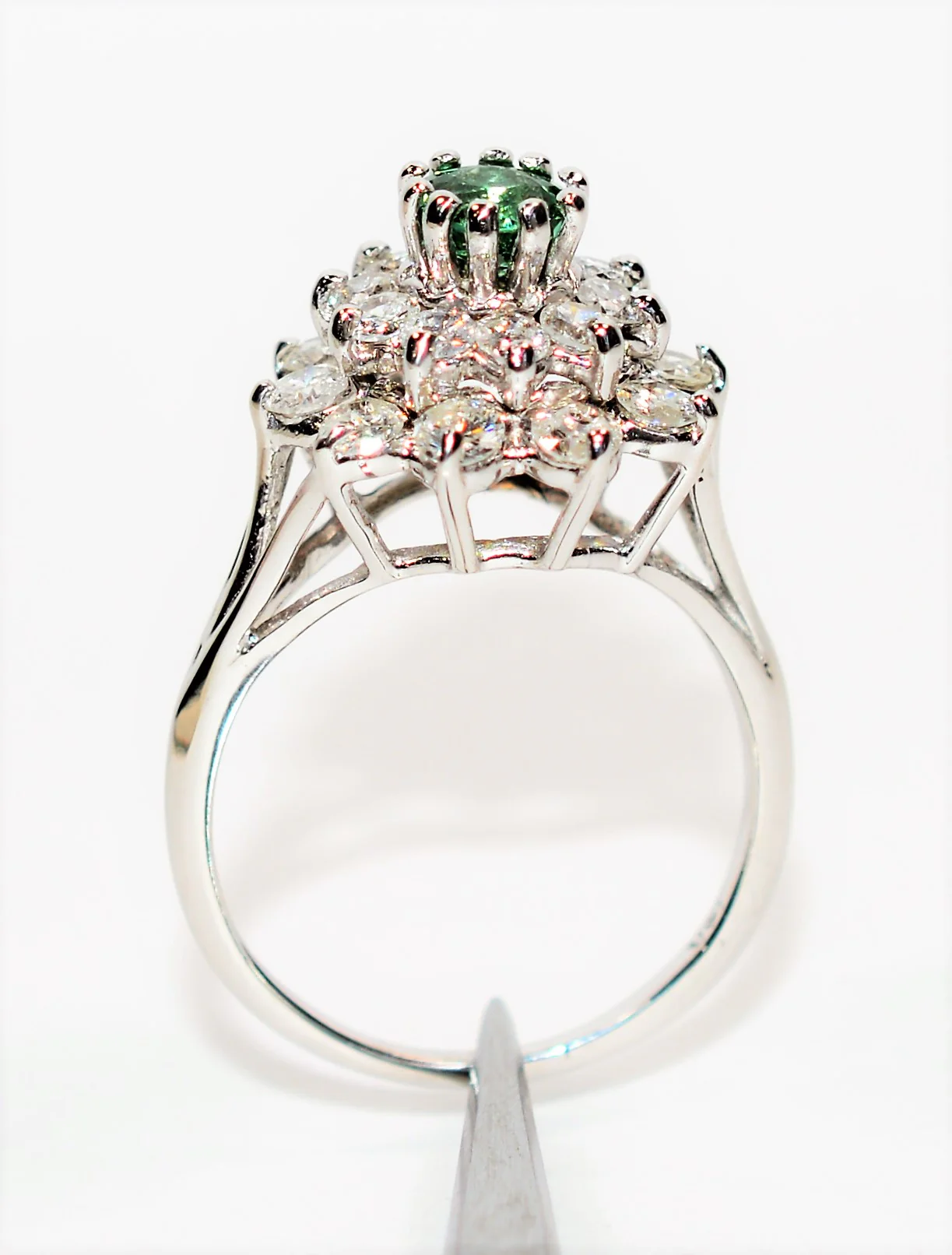 Natural Paraiba Tourmaline & Diamond Ring 14K Solid White Gold 2.46tcw Diamond Halo Ring Flower Ring Statement Ring Cocktail Ring Fine Jewel - Image 3