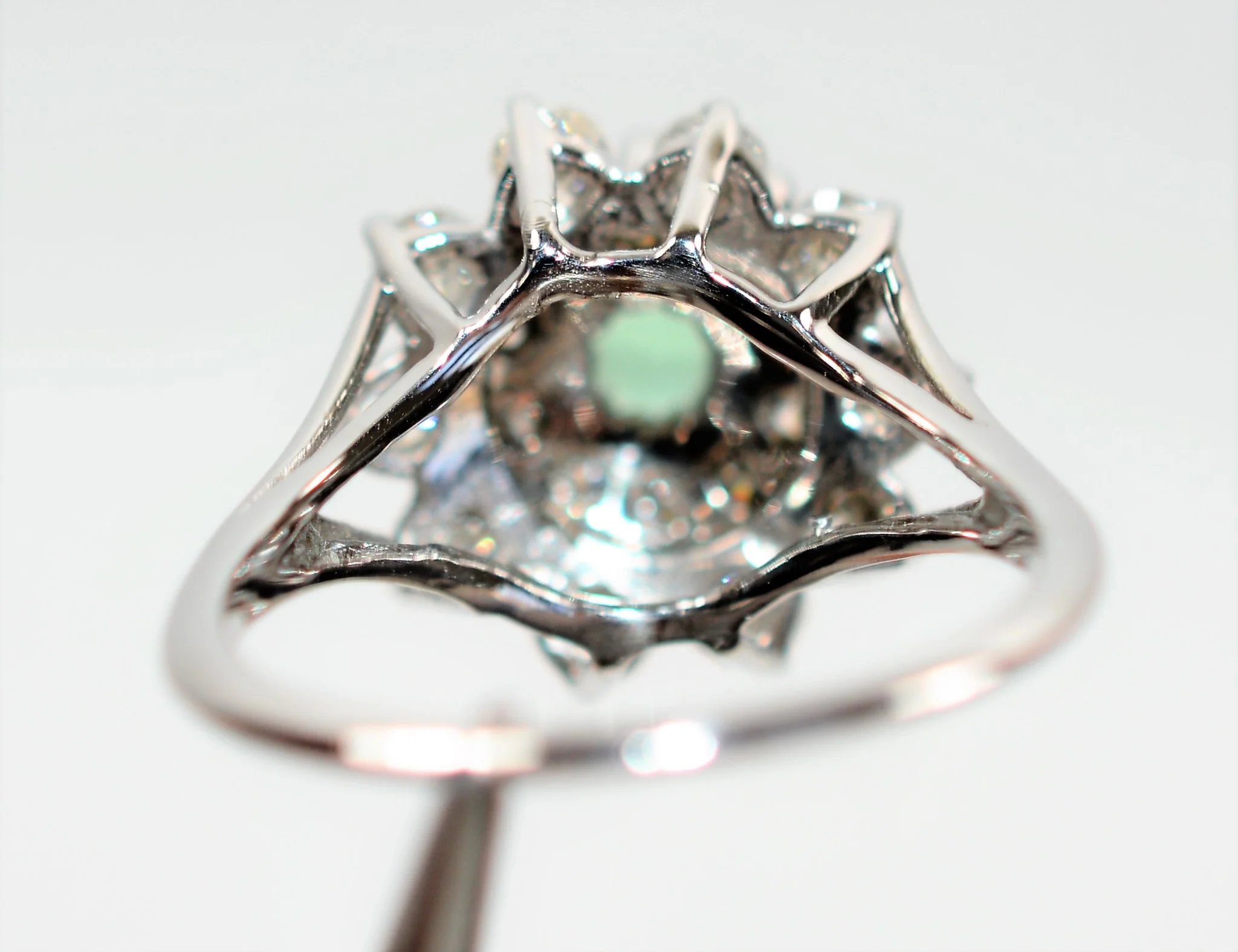Natural Paraiba Tourmaline & Diamond Ring 14K Solid White Gold 2.46tcw Diamond Halo Ring Flower Ring Statement Ring Cocktail Ring Fine Jewel - Image 7