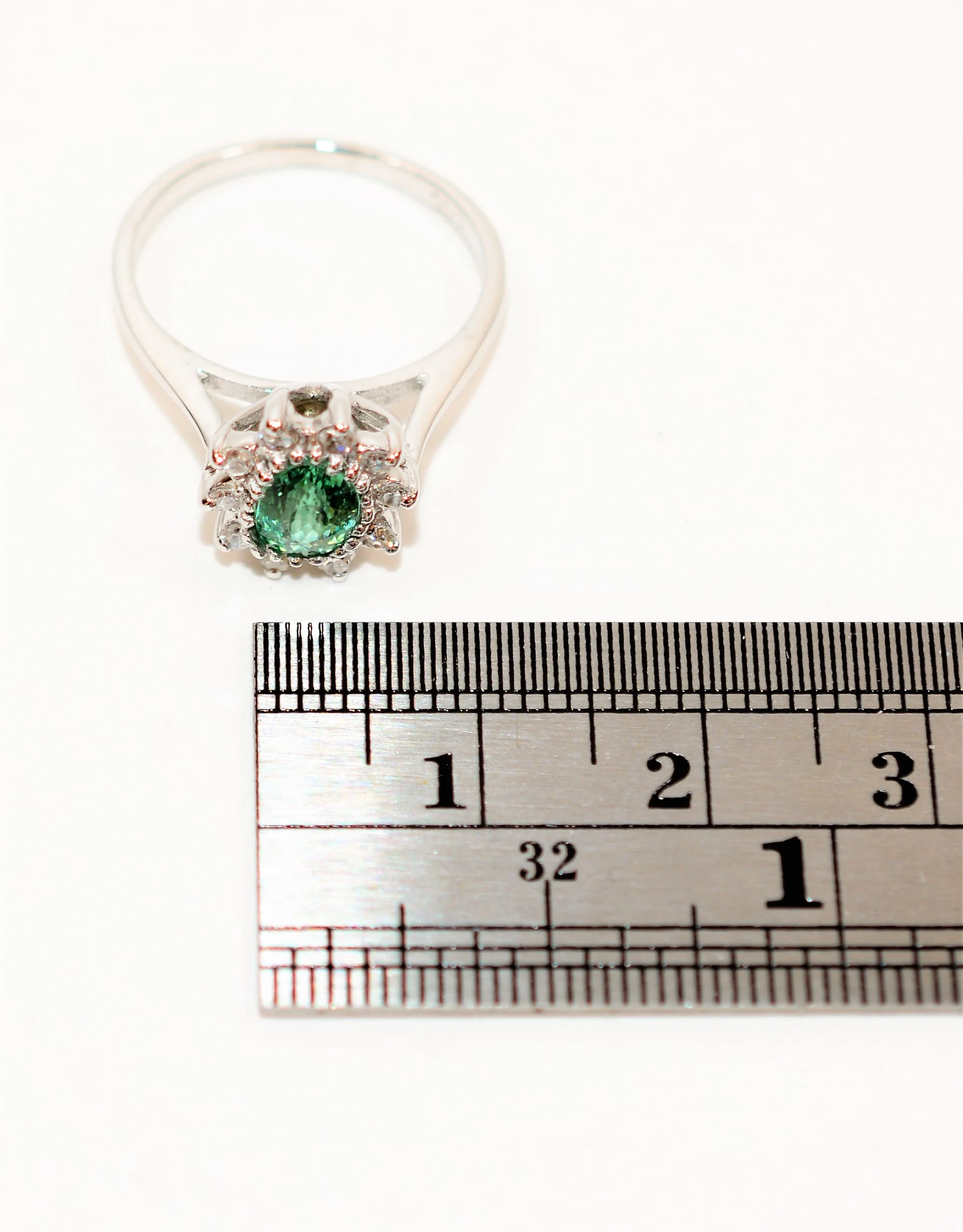 Natural Brazilian Paraiba Tourmaline & Diamond Ring 14K Solid White Gold .98tcw Gemstone Engagement Ring Estate Jewelry Fine Jew - Image 10