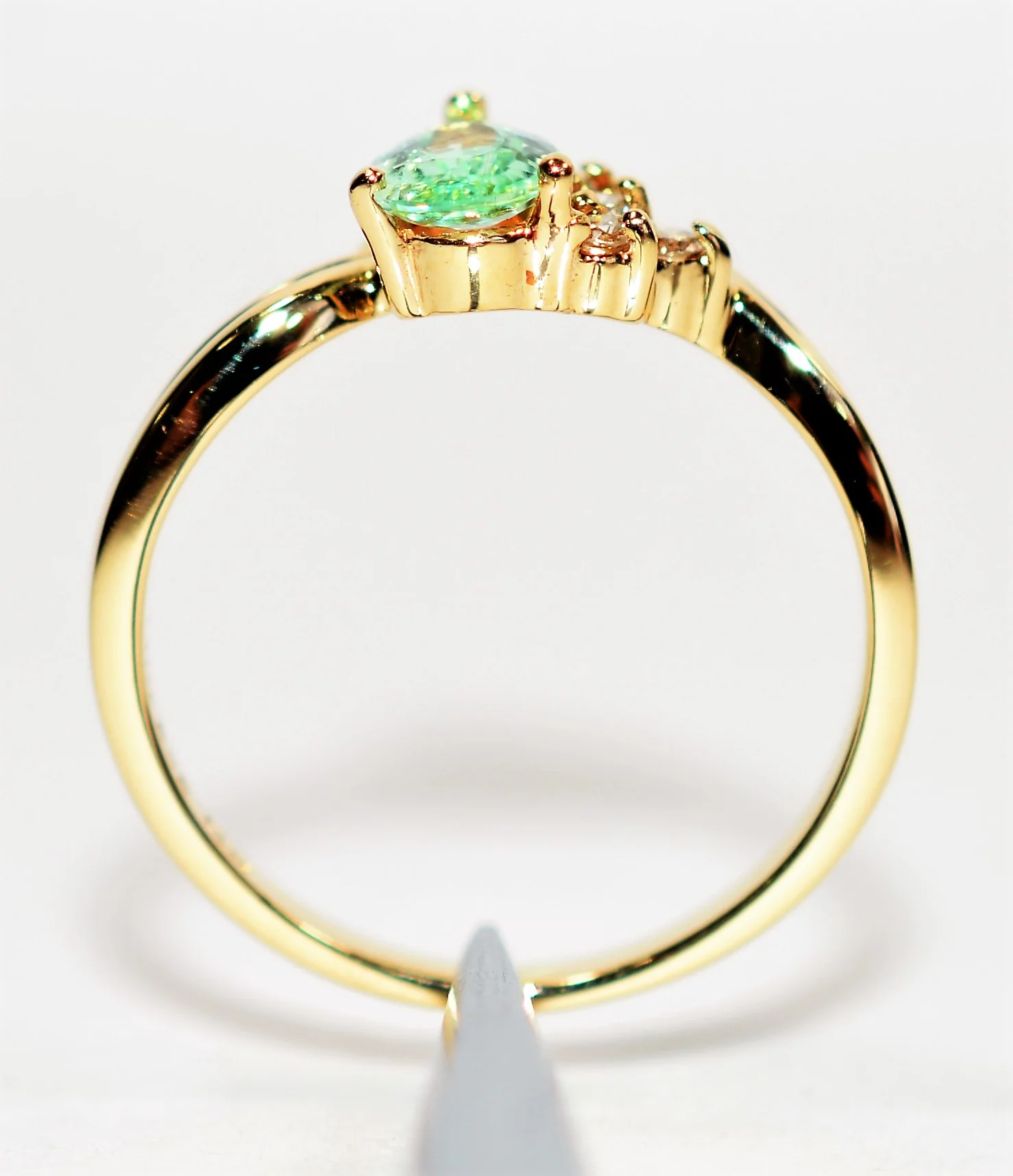 Natural Paraiba Tourmaline & Diamond Ring 14K Solid Gold .44tcw Pear Gemstone Cluster Women's Ring Fine Jewelry Vintage Estate Jewellery - Image 3