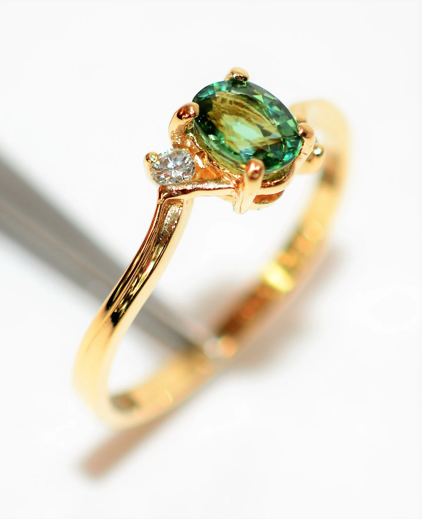 Natural Paraiba Tourmaline & Diamond Ring 14K Solid Gold .56tcw Gemstone Ring Fine Jewelry Women's Ring Estate Jewellery Birthstone - Image 4