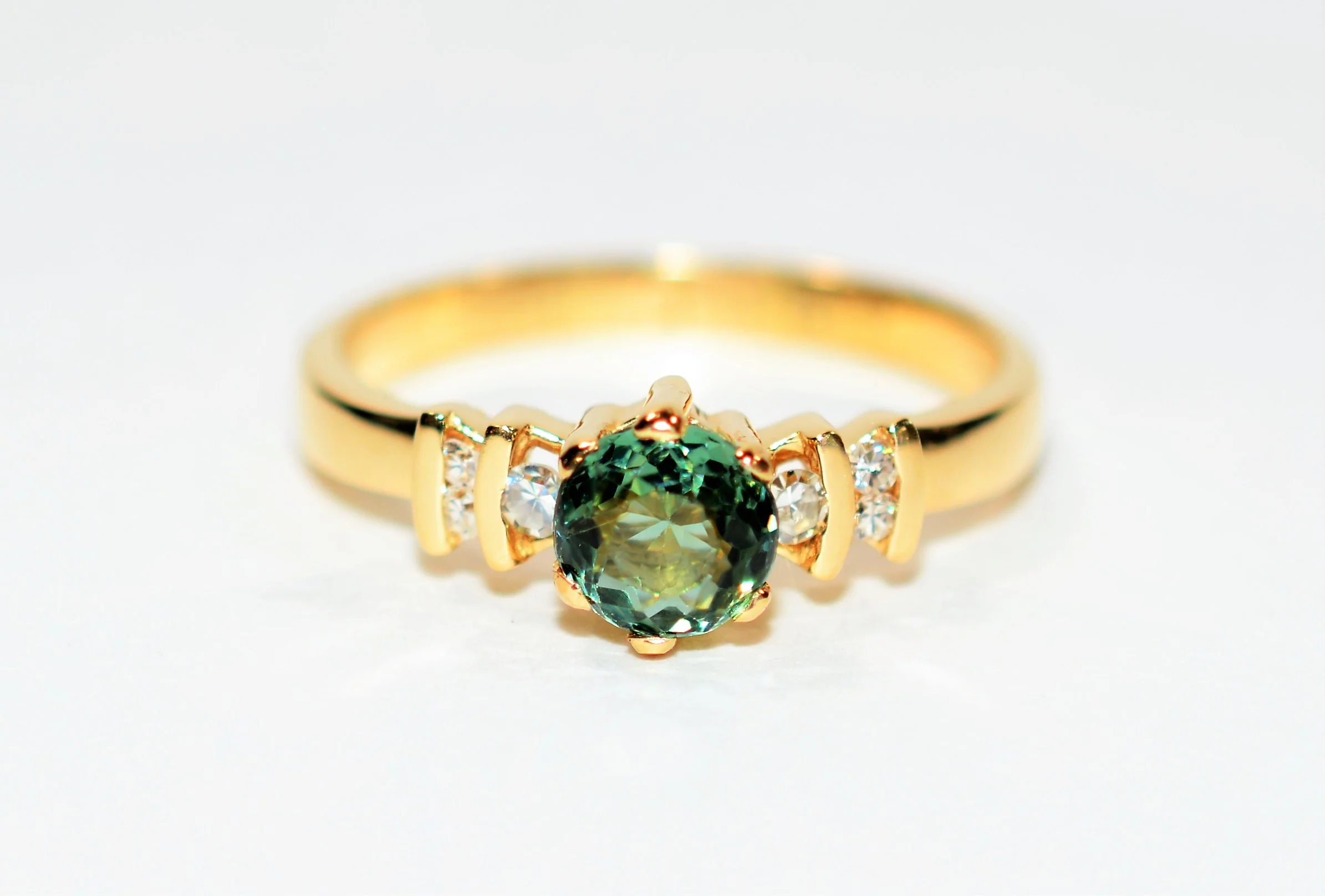 Natural Paraiba Tourmaline & Diamond Ring 14K Solid Gold .78tcw Statement Women's Ring Gemstone Ring Estate Ring Fine Jewellery Ladies Ring
