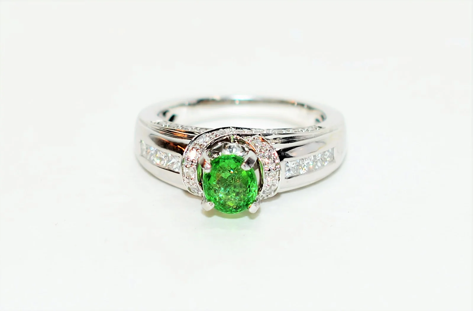 Natural Brazilian Paraiba Tourmaline & Diamond Ring 14K Solid White Gold 1.43tcw Gemstone Engagement Ring Bridal Jewelry Wedding Ring Cocktail Ring