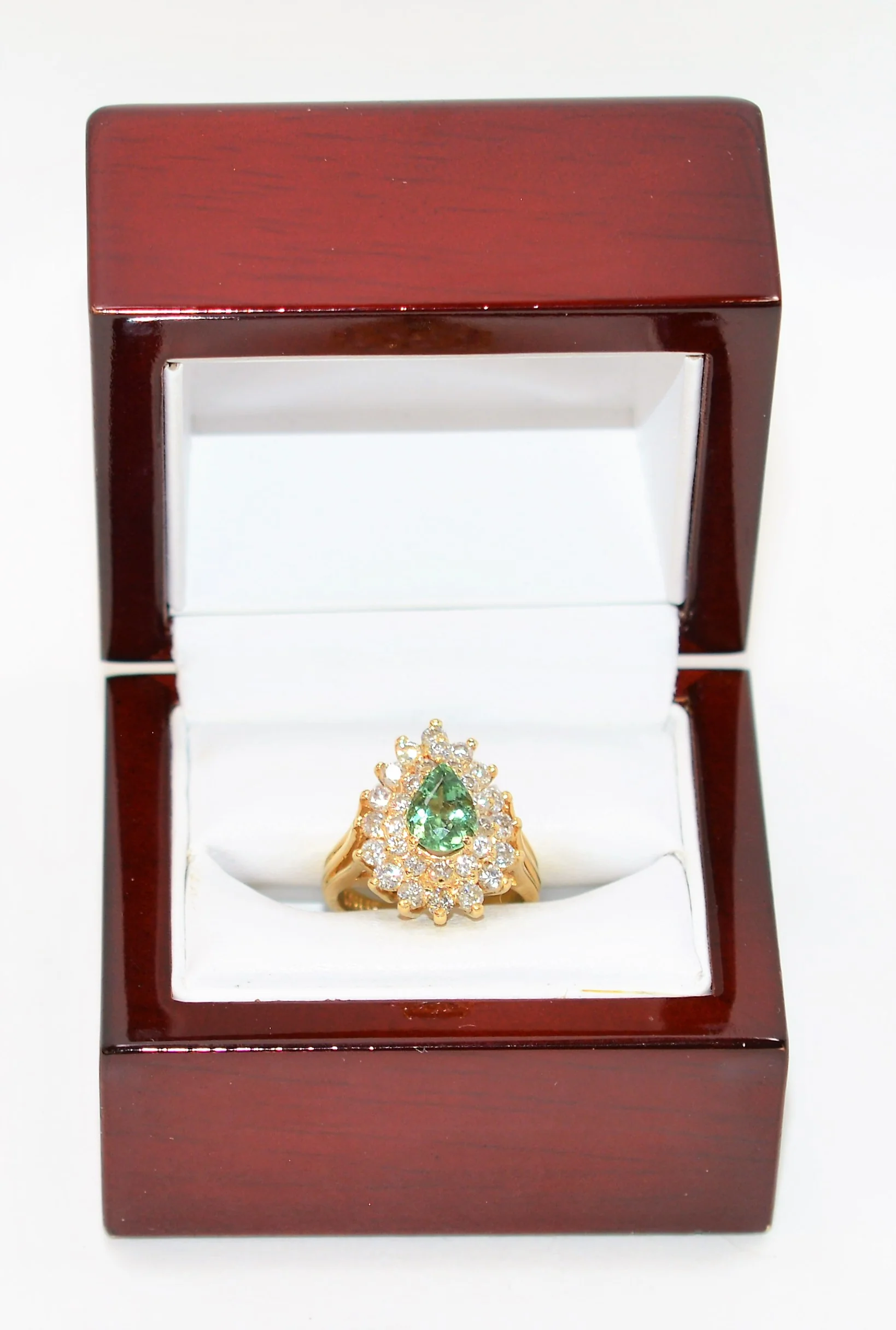 Natural Paraiba Tourmaline & Diamond Ring 14K Solid Gold 2.23tcw Cluster Ring Statement Ring Diamond Halo Gemstone Ring Engagement Ring - Image 12
