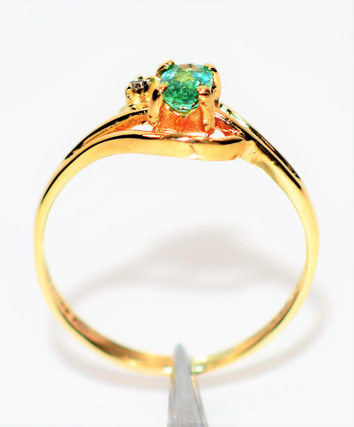 Natural Paraiba Tourmaline & Diamond Ring 14K Solid Gold Statement Ring .26tcw Gemstone Women's Fine Jewelry Estate Jewelry Jewellery - Image 3
