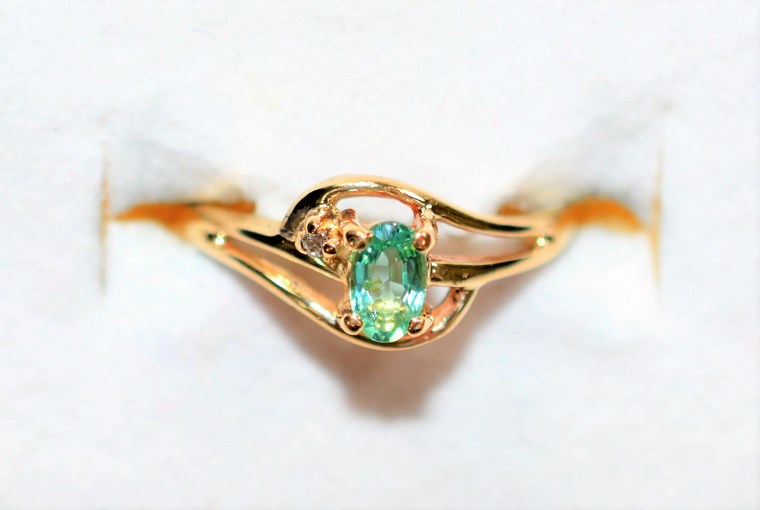 Natural Paraiba Tourmaline & Diamond Ring 14K Solid Gold Statement Ring .26tcw Gemstone Women's Fine Jewelry Estate Jewelry Jewellery - Image 5