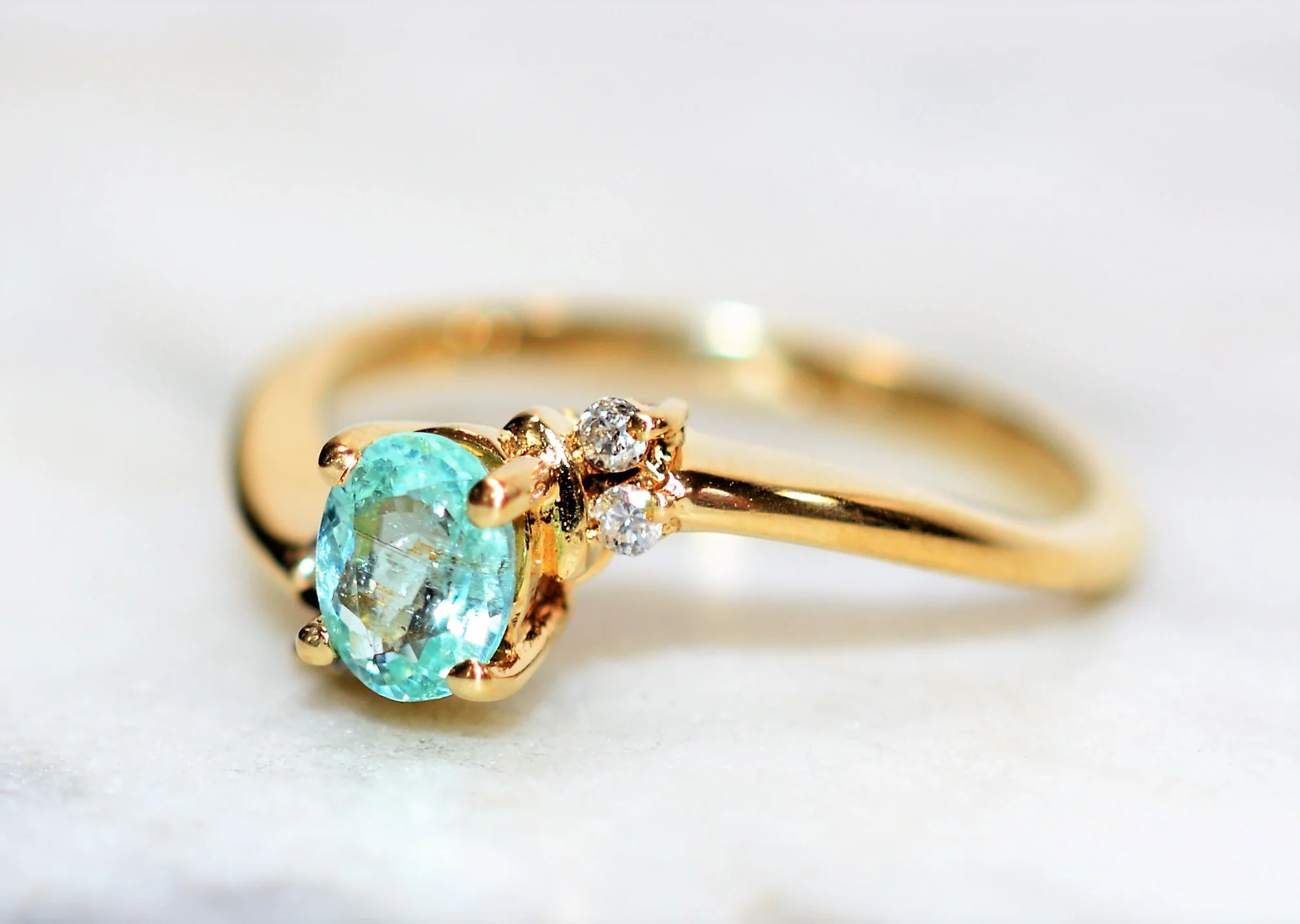 Natural Paraiba Tourmaline & Diamond Ring 14K Solid Gold .55tcw Women's Ring Statement Ring Birthstone Ring Ladies Ring Promise Ring Jewelry - Image 8