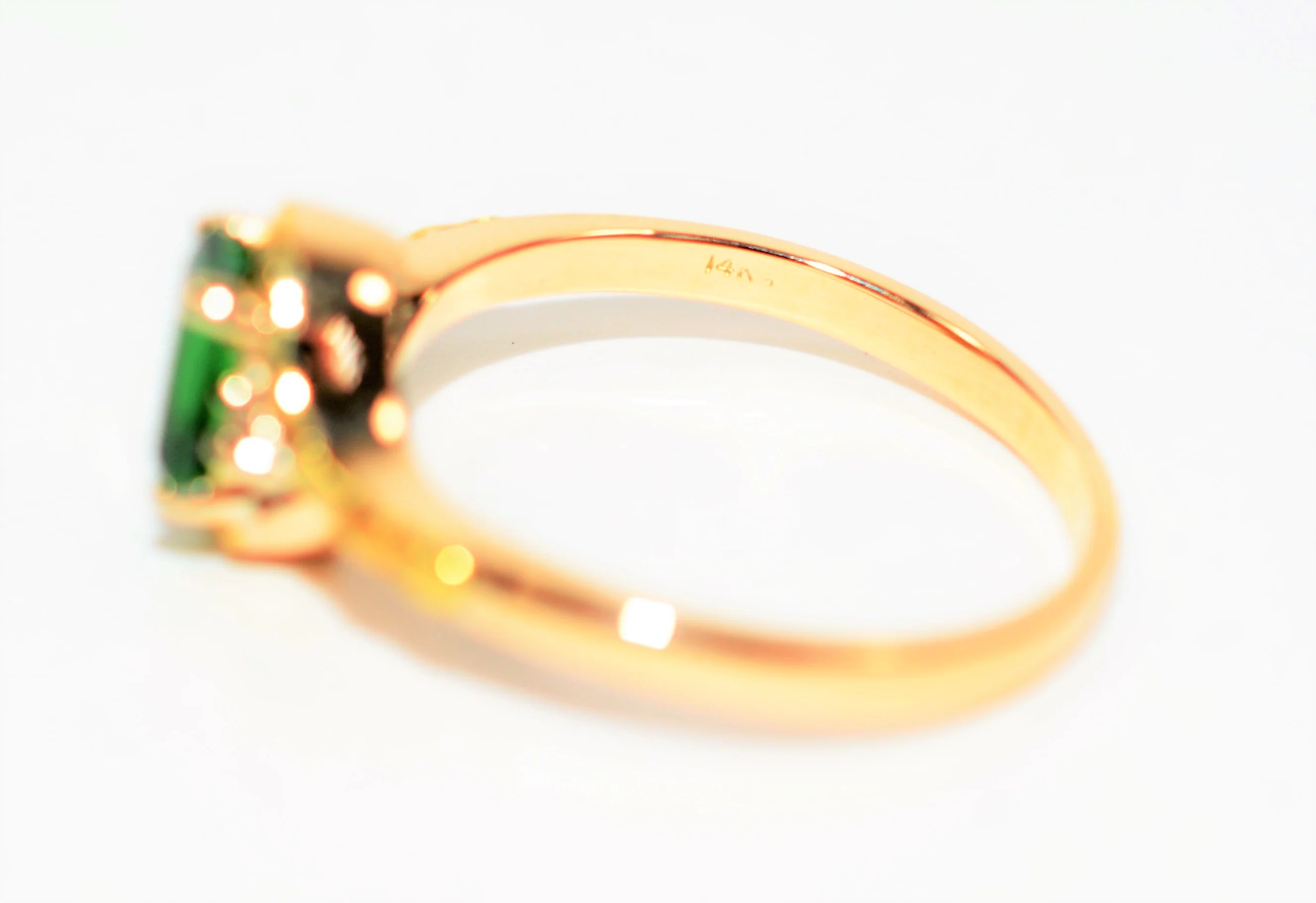 Natural Tsavorite Garnet & Diamond Ring 14K Solid Gold 1.01tcw Nugget Ring Garnet Ring January Birthstone Ring Green Gemstone Ladies Ring - Image 6