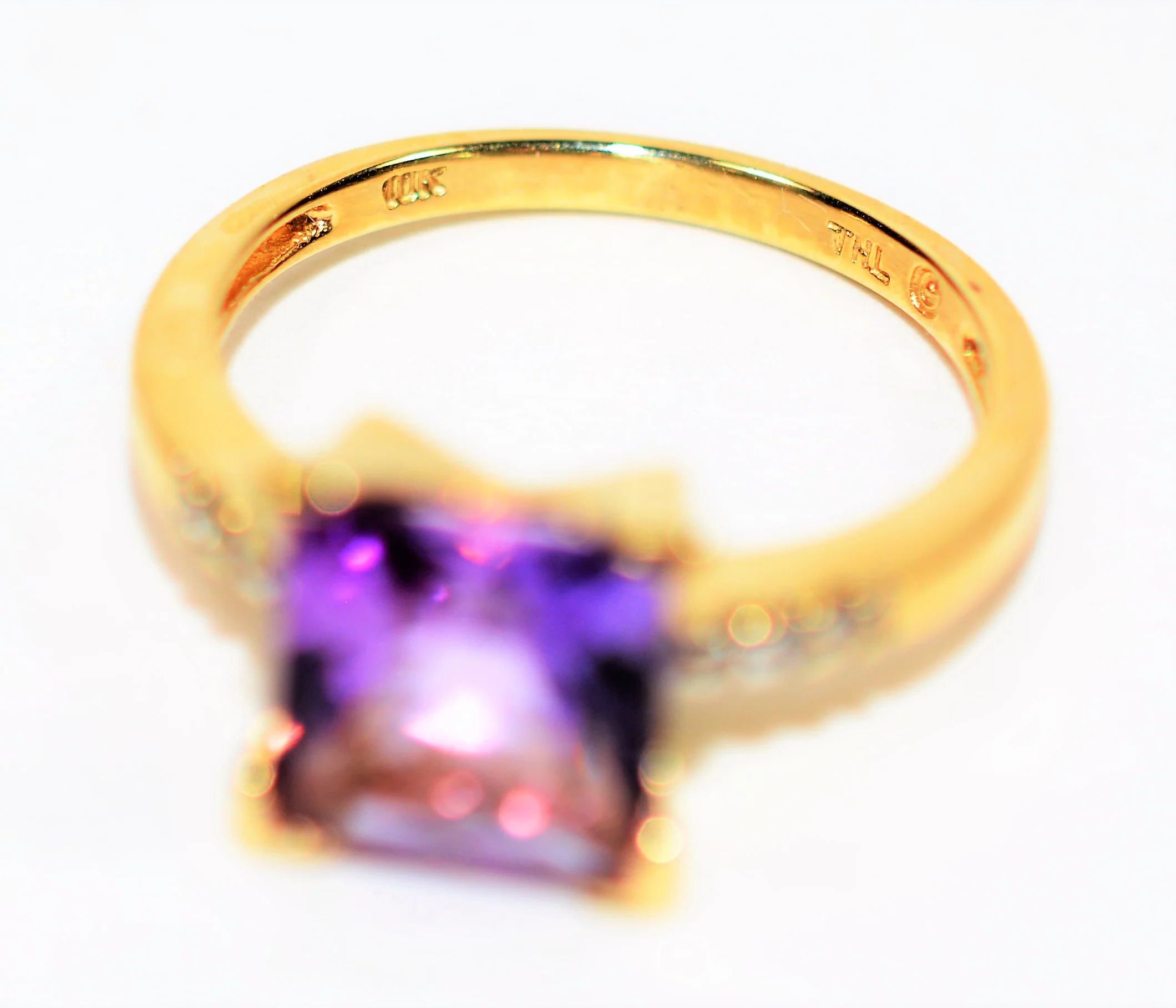 Natural Amethyst & Diamond Ring 10K Solid Gold 2.06tcw Gemstone Ring Birthstone Ring Vintage Ring Purple Ring Estate Ring Jewellery Jewelry - Image 6