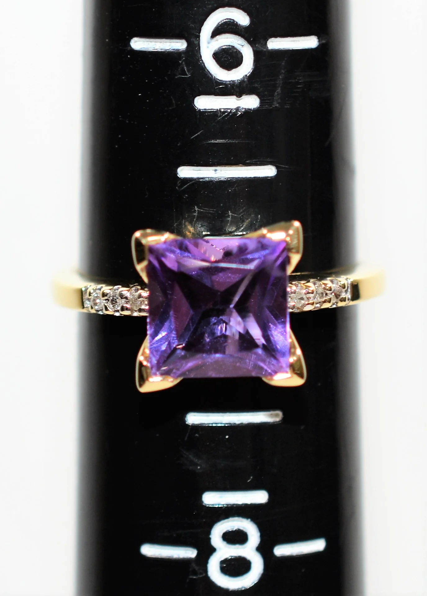 Natural Amethyst & Diamond Ring 10K Solid Gold 2.06tcw Gemstone Ring Birthstone Ring Vintage Ring Purple Ring Estate Ring Jewellery Jewelry - Image 9