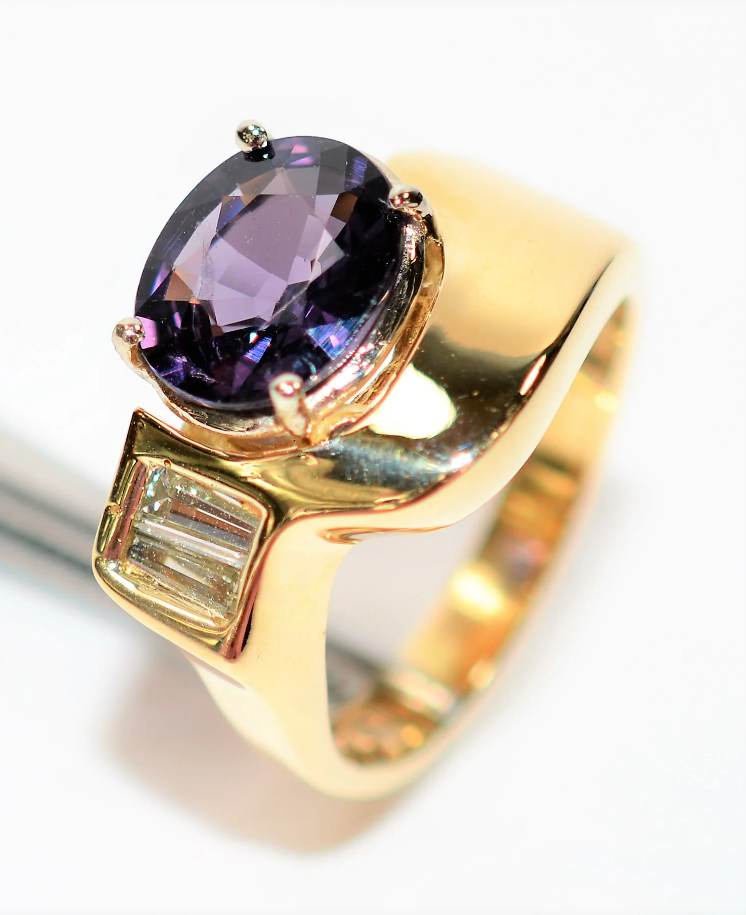 Natural Spinel & Diamond Ring 14K Solid Gold 2.70tcw Cocktail Ring Gemstone Ring June Birthstone Ring Statement Ring Women's Ring Jewellery - Image 4