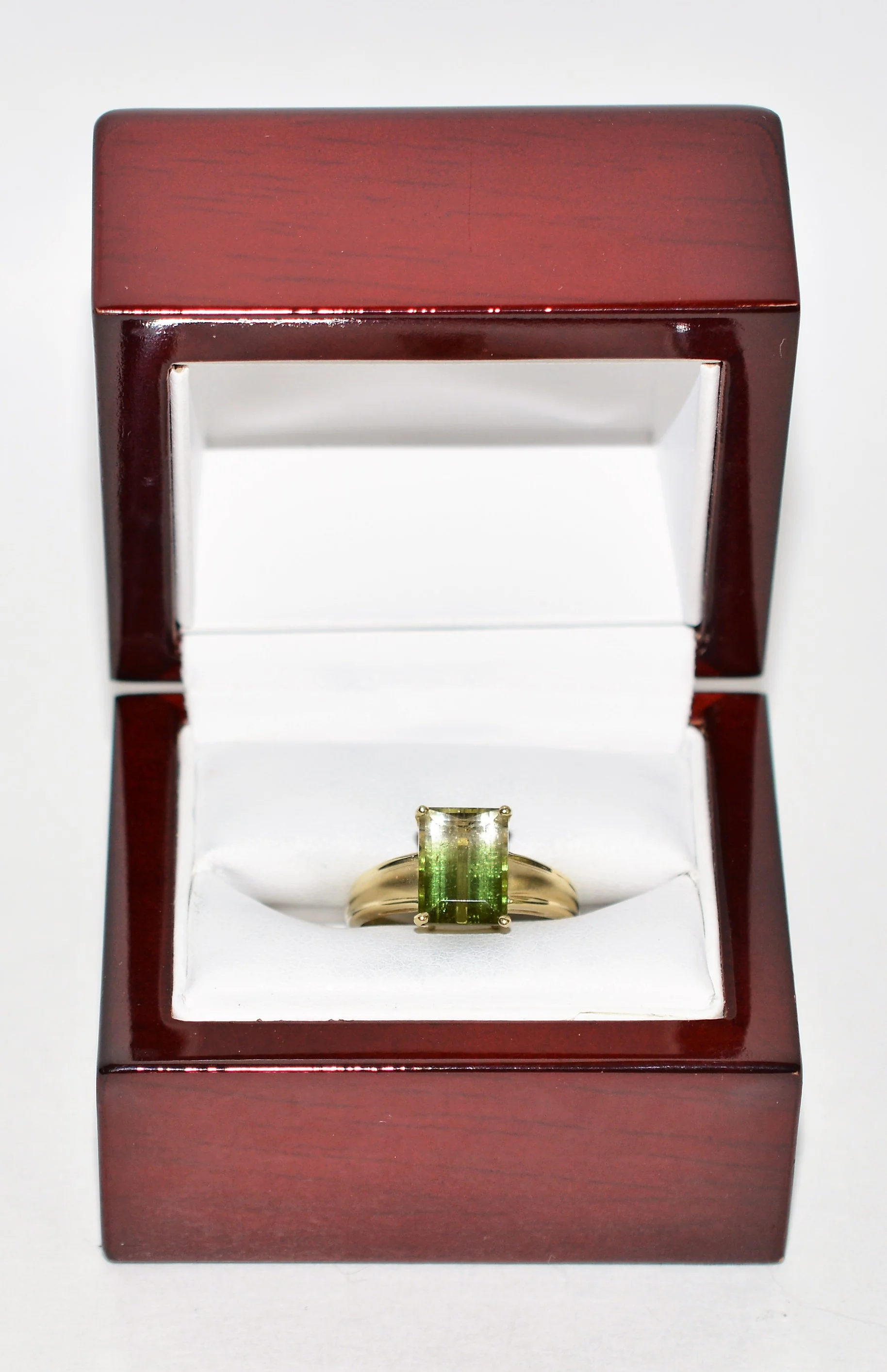 Natural Bi-Color Tourmaline Ring 10K Solid Gold 3.51ct Green Tourmaline Ring Solitaire Ring Statement Ring Women's Ring Fine Birthstone Ring - Image 12