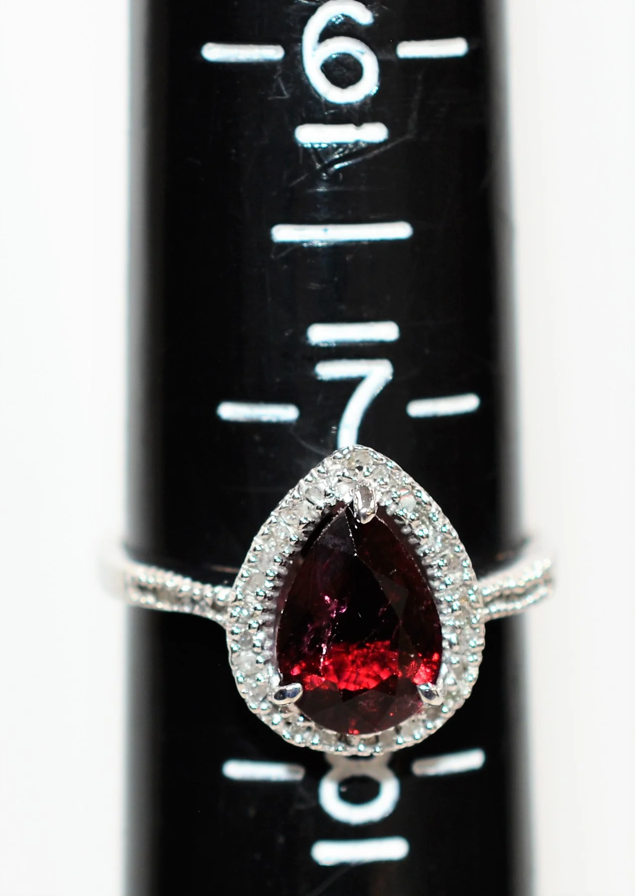 Natural Rubellite & Diamond Ring 10K White Gold 1.62tcw Pink Tourmaline Ring Halo Ring Statement Ring Women's Ring Engagement Ring Jewellery - Image 9