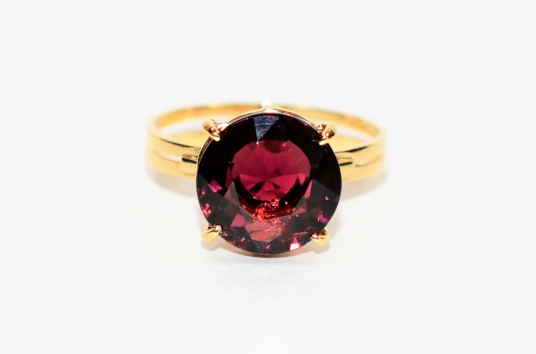 Natural Rubellite Ring 18K Solid Gold 4.48ct Pink Tourmaline Ring Solitaire Ring Women's Ring Statement Ring Estate Jewelry Cocktail Ring
