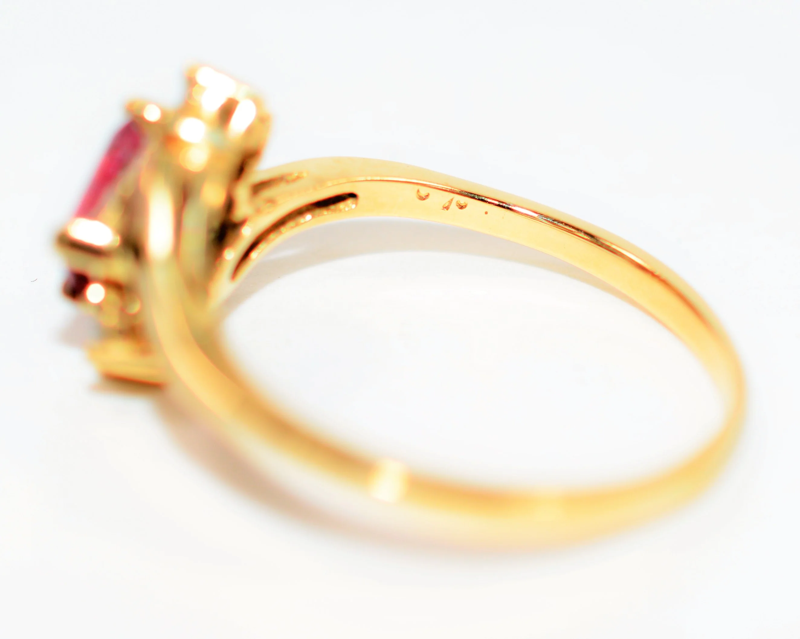 Natural Rubellite & Diamond Ring 14K Solid Gold .67tcw Pink Tourmaline Ring Statement Ring Womens Ring Gemstone Ring Birthstone Ring Jewelry - Image 6