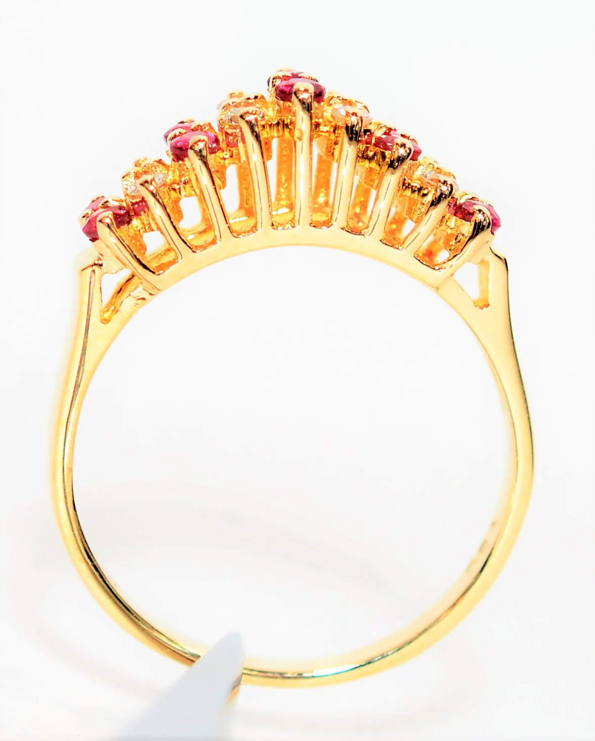 Natural Ruby & Diamond Ring 14K Solid Gold .27tcw Ruby Ring Cluster Ring Gemstone Ring July Birthstone Ring Ladies Ring Fine Vintage Jewelry - Image 3