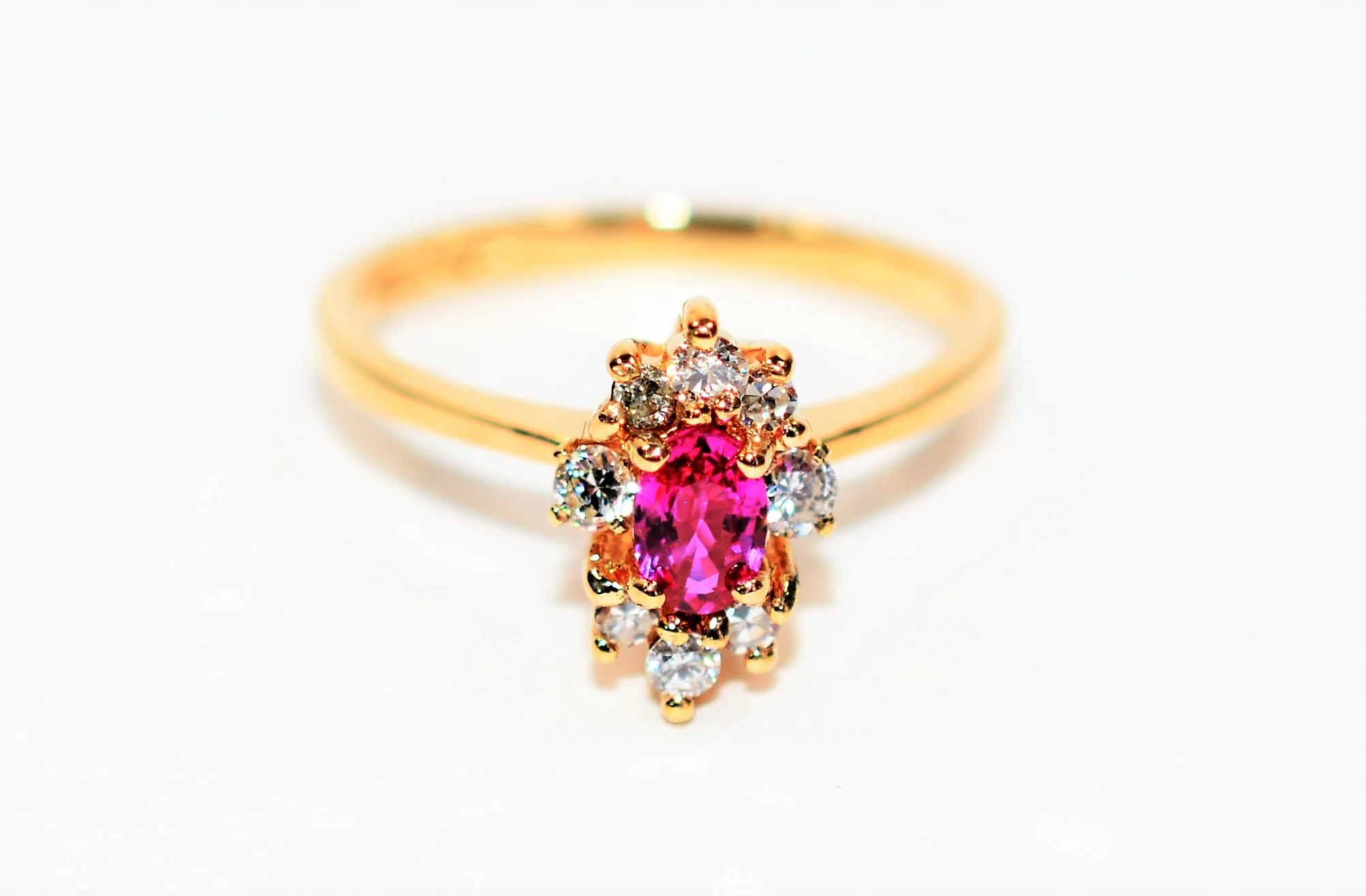 Natural Ruby & Diamond Ring 14K Solid Gold .60tcw Ruby Ring Marquise Ring Gemstone Ring Statement Ring Women's Ring Vintage Engagement Ring