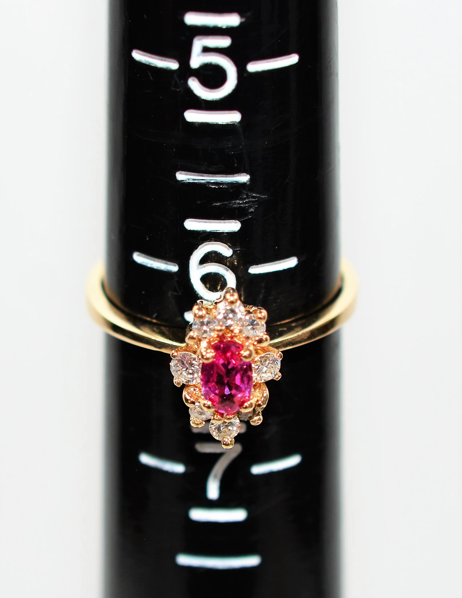 Natural Ruby & Diamond Ring 14K Solid Gold .60tcw Ruby Ring Marquise Ring Gemstone Ring Statement Ring Women's Ring Vintage Engagement Ring - Image 9