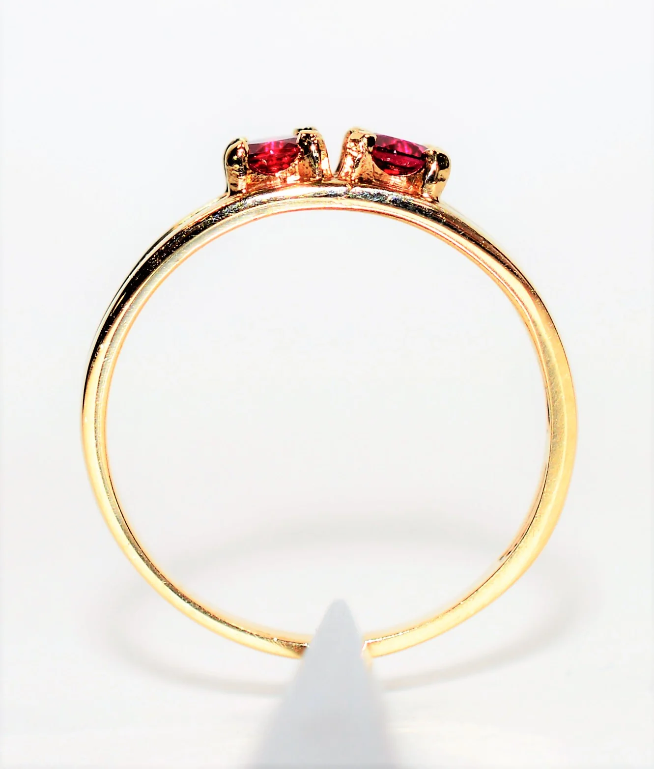Natural Ruby Ring 10K Solid Gold .56tcw Red Ring Multistone Ring Vintage Ring Band Ring Stackable Ring July Birthstone Ring Gemstone Ring - Image 3