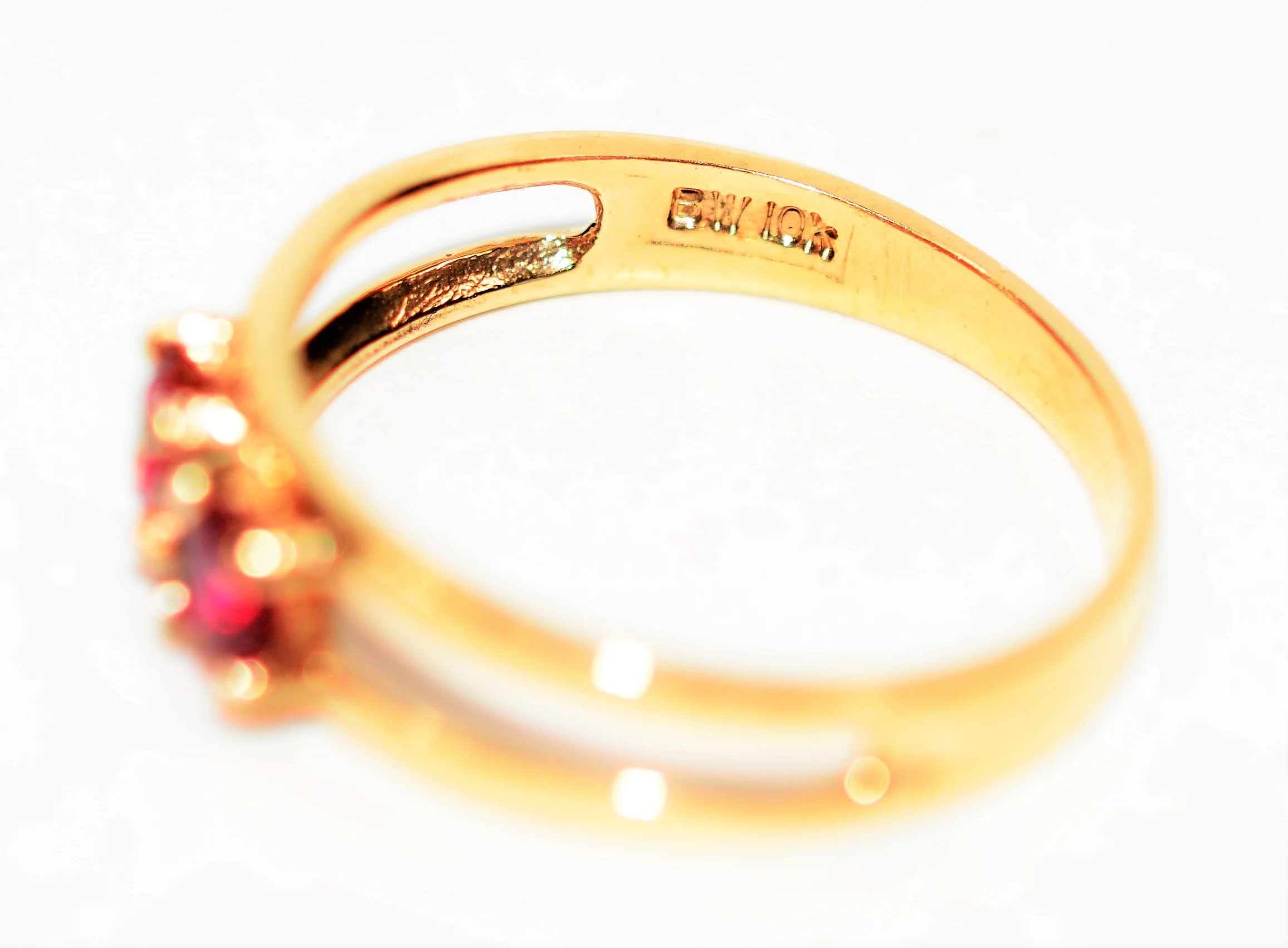 Natural Ruby Ring 10K Solid Gold .56tcw Red Ring Multistone Ring Vintage Ring Band Ring Stackable Ring July Birthstone Ring Gemstone Ring - Image 6