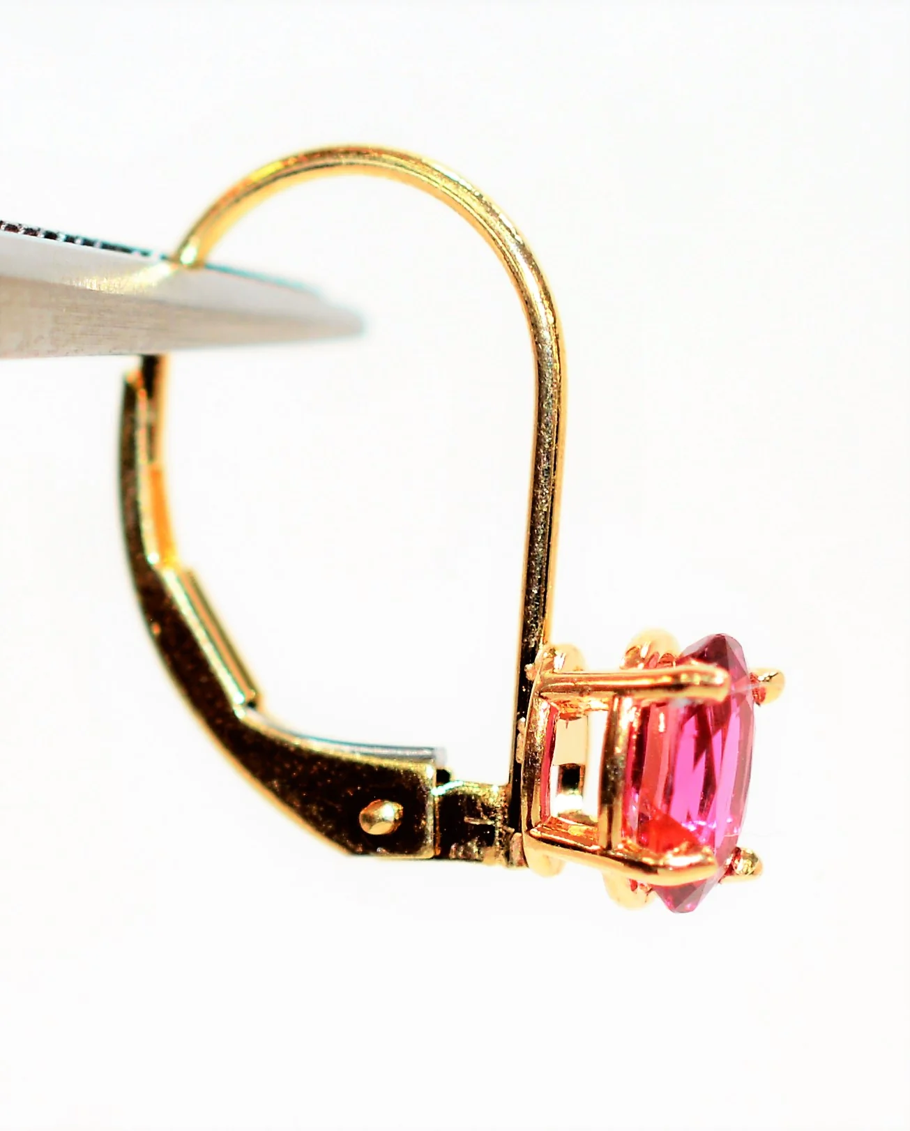 Natural Ruby Earrings 14K Solid Gold 1.10tcw Hoop Earrings Solitaire Earrings Gemstone Earring Dangle Earrings Pink Earrings Fine Jewellery - Image 4