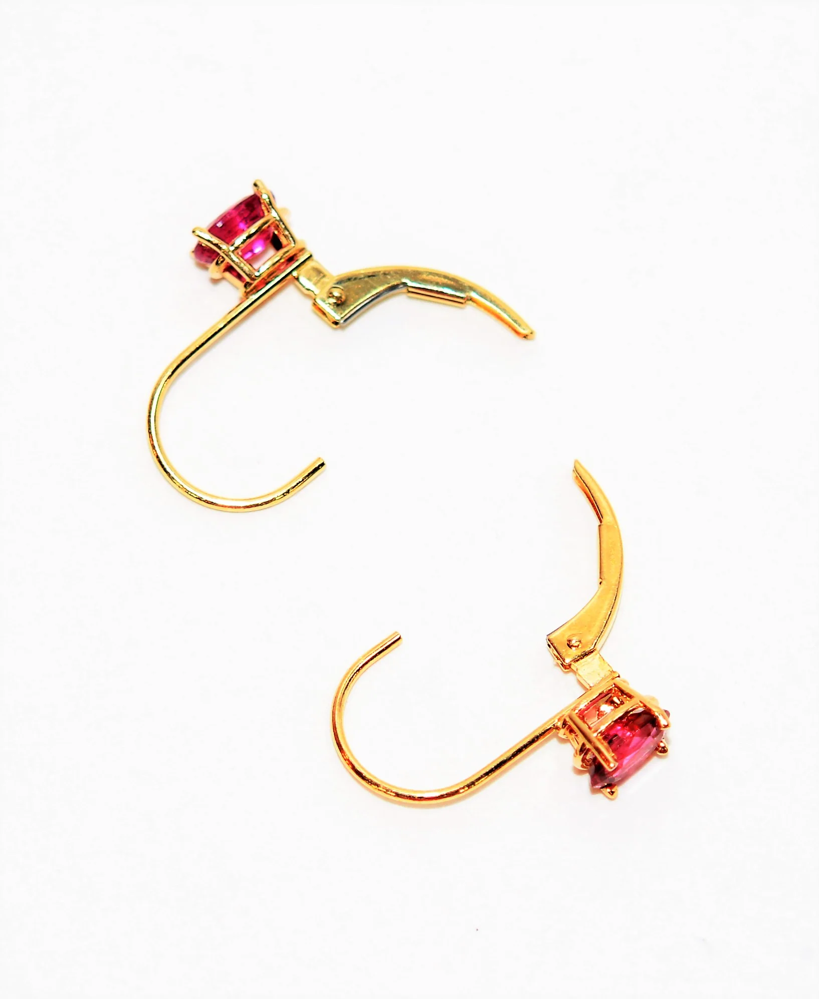 Natural Ruby Earrings 14K Solid Gold 1.10tcw Hoop Earrings Solitaire Earrings Gemstone Earring Dangle Earrings Pink Earrings Fine Jewellery - Image 8