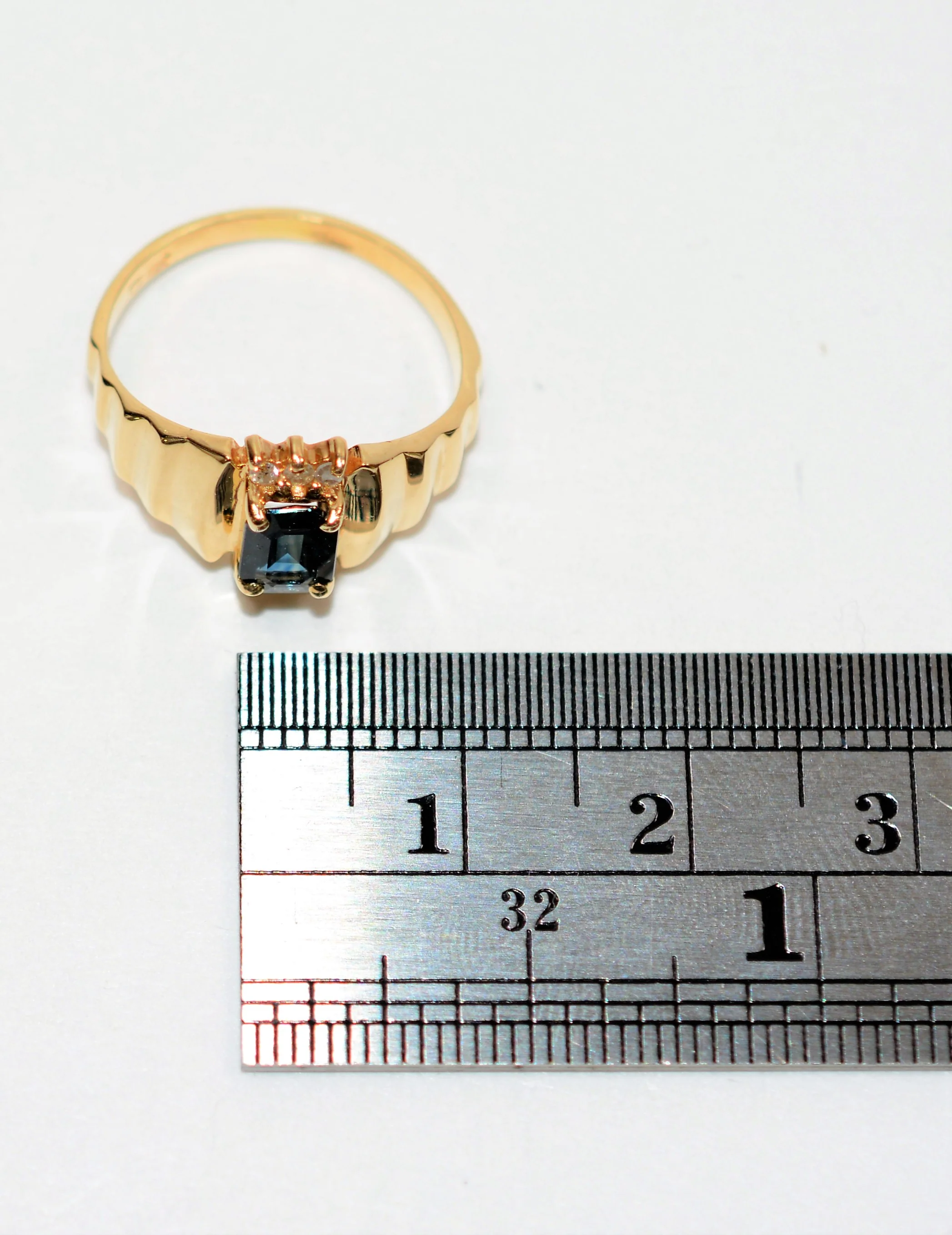Natural Blue Sapphire & Diamond Ring 10K Solid Gold .74tcw Gemstone Ring Vintage Ring September Birthstone Ring Statement Ring Women's Ring - Image 11