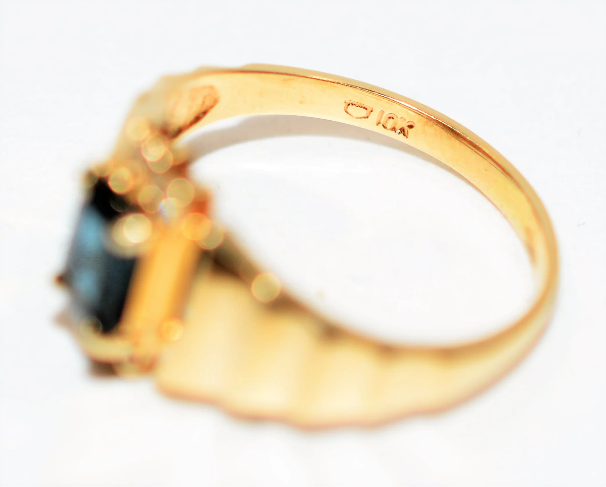 Natural Blue Sapphire & Diamond Ring 10K Solid Gold .74tcw Gemstone Ring Vintage Ring September Birthstone Ring Statement Ring Women's Ring - Image 6
