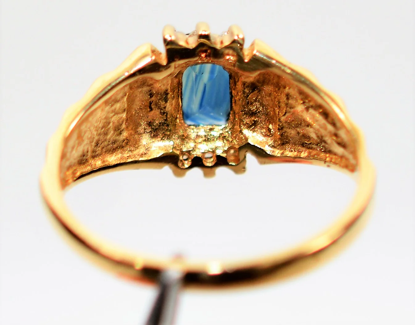 Natural Blue Sapphire & Diamond Ring 10K Solid Gold .74tcw Gemstone Ring Vintage Ring September Birthstone Ring Statement Ring Women's Ring - Image 7