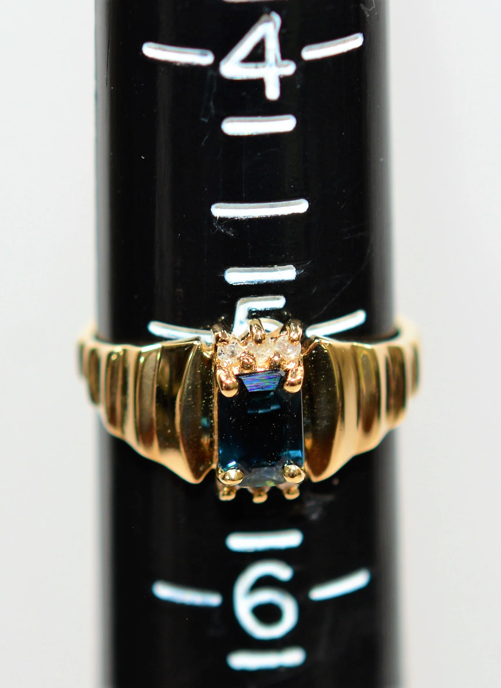 Natural Blue Sapphire & Diamond Ring 10K Solid Gold .74tcw Gemstone Ring Vintage Ring September Birthstone Ring Statement Ring Women's Ring - Image 9