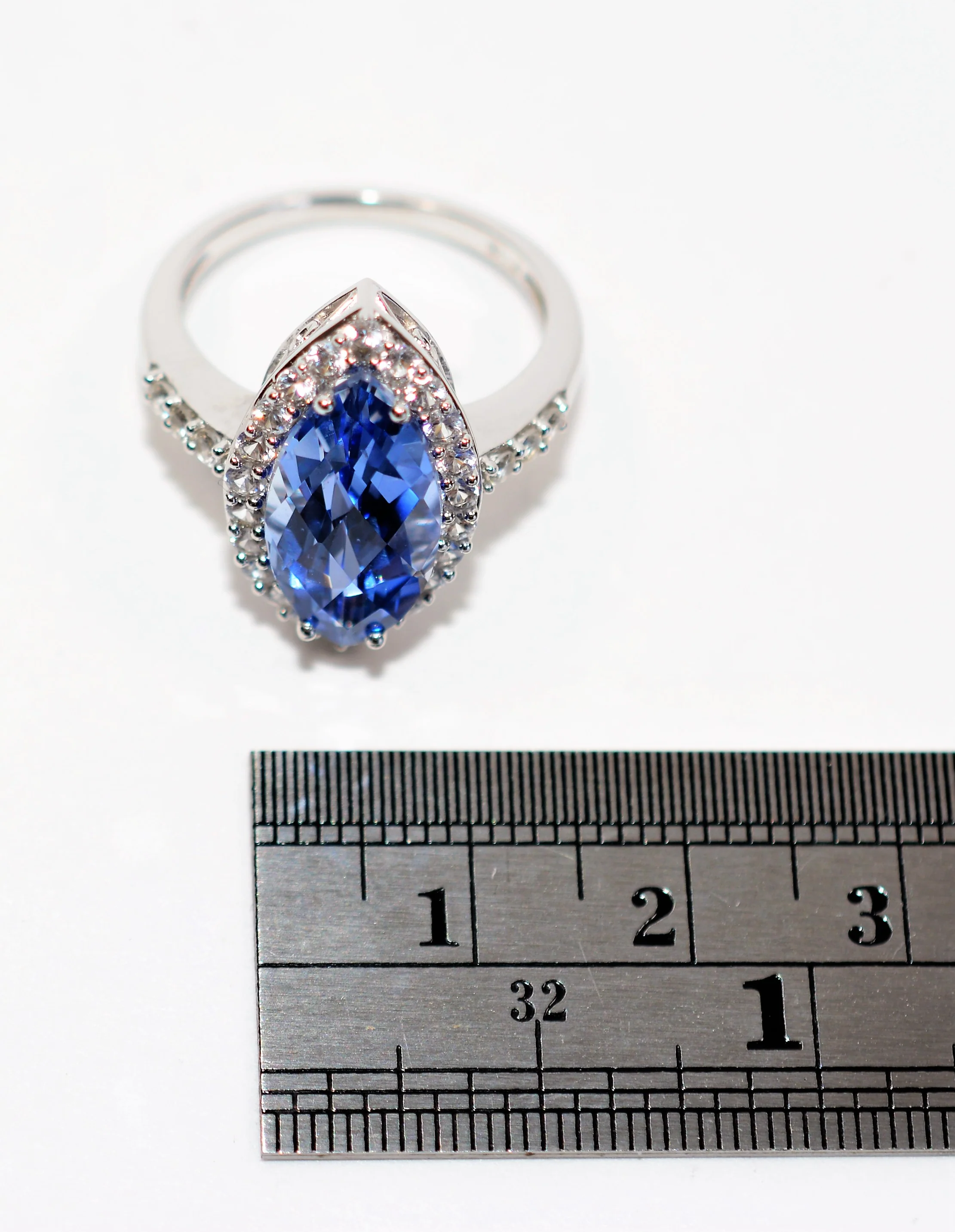 Natural Tanzanite & Diamond Ring 10K Solid White Gold 4.70tcw Marquise Ring Gemstone Ring Engagement Ring December Birthstone Ring Jewellery - Image 11