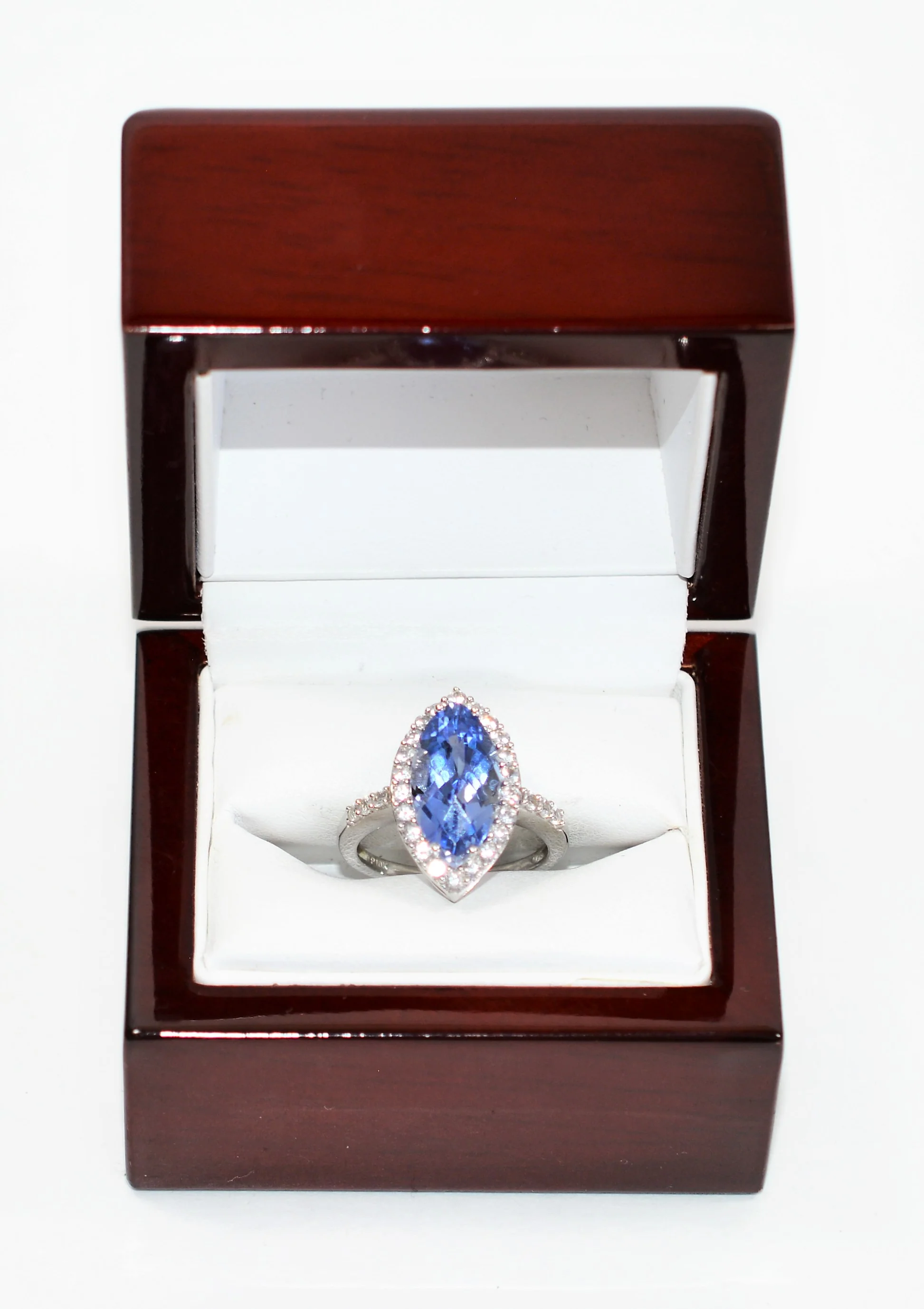 Natural Tanzanite & Diamond Ring 10K Solid White Gold 4.70tcw Marquise Ring Gemstone Ring Engagement Ring December Birthstone Ring Jewellery - Image 12