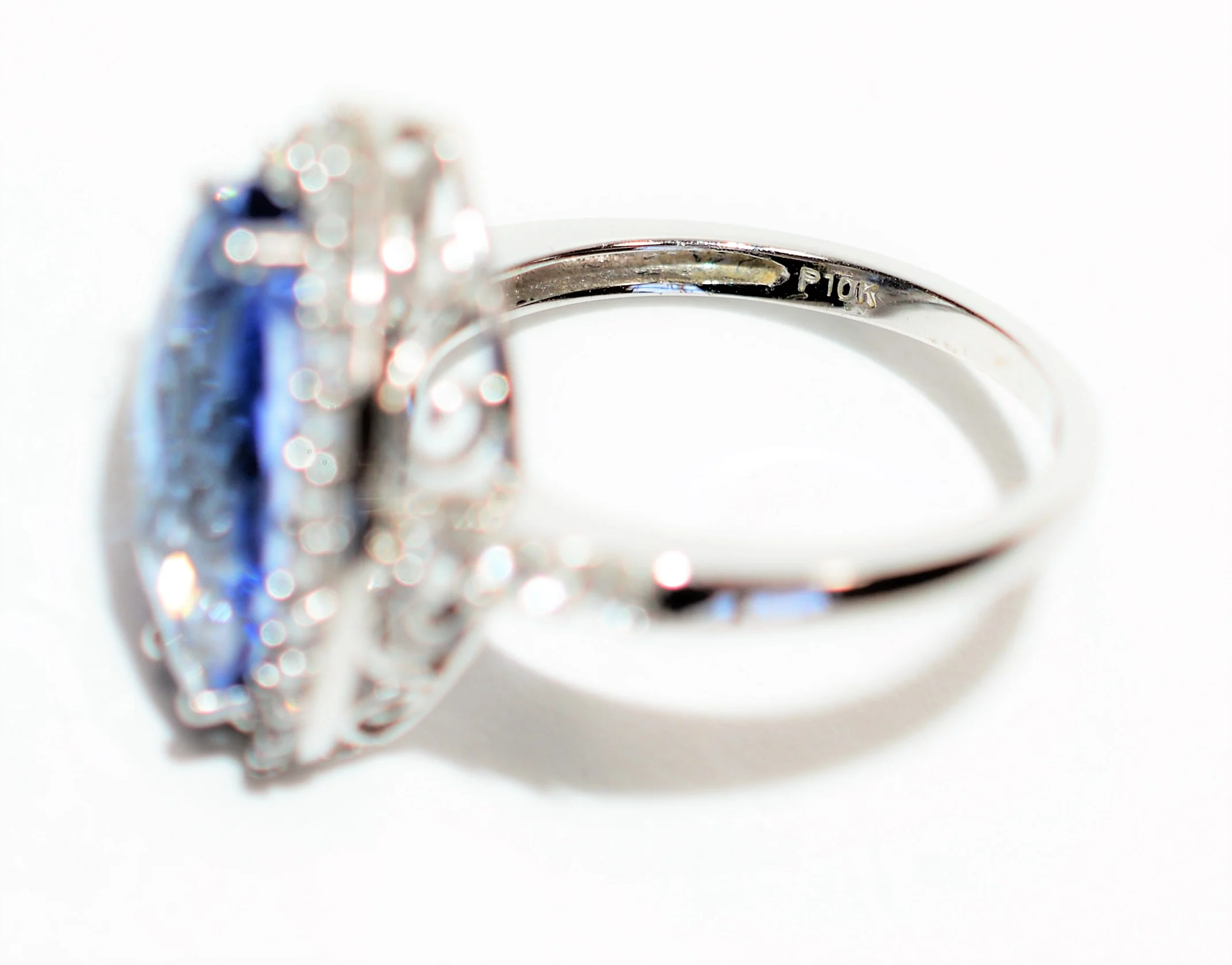 Natural Tanzanite & Diamond Ring 10K Solid White Gold 4.70tcw Marquise Ring Gemstone Ring Engagement Ring December Birthstone Ring Jewellery - Image 6