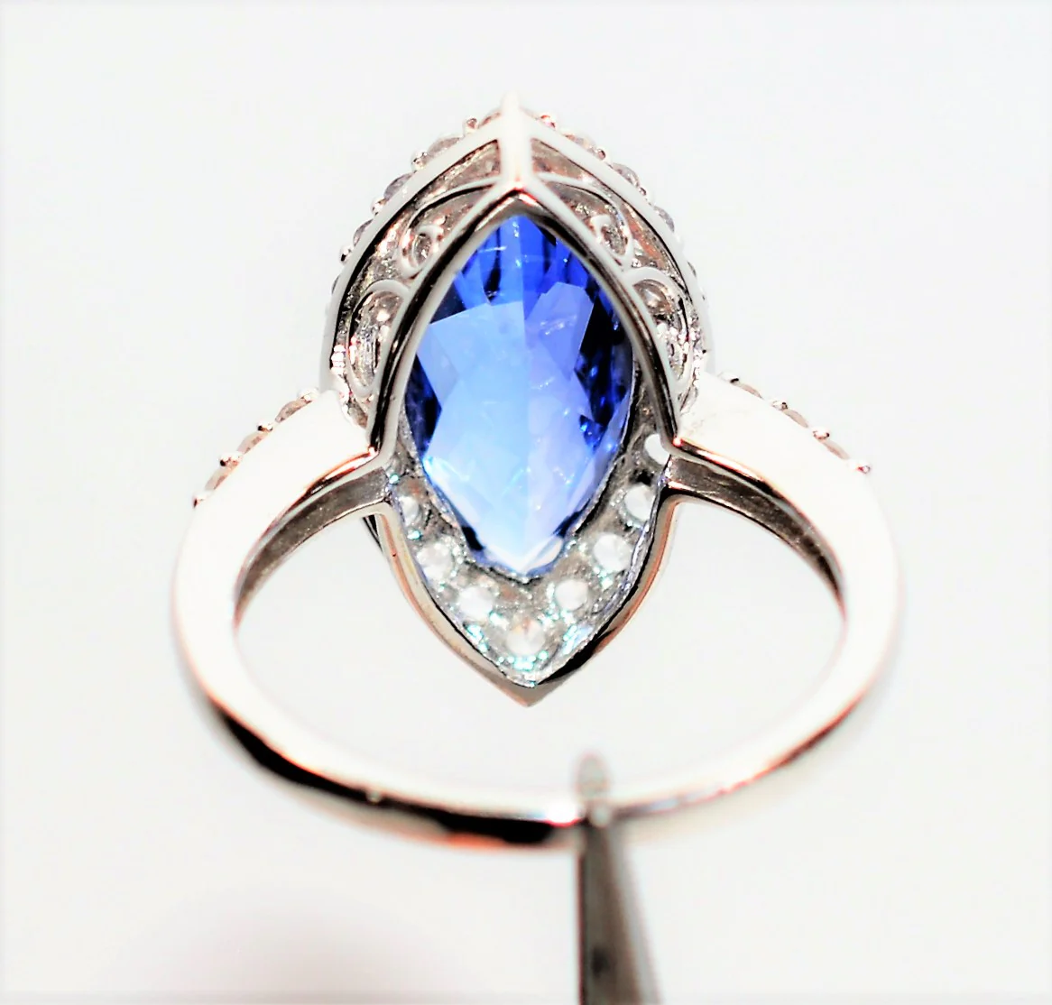 Natural Tanzanite & Diamond Ring 10K Solid White Gold 4.70tcw Marquise Ring Gemstone Ring Engagement Ring December Birthstone Ring Jewellery - Image 7