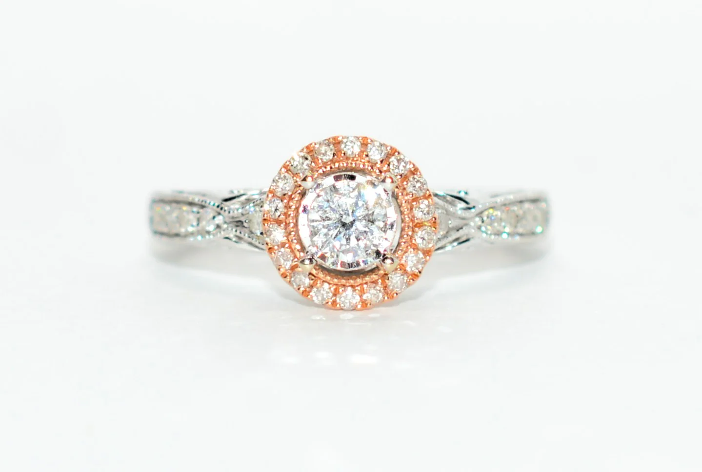Simply Vera Vera Wang Natural Diamond Ring 14K White & Rose Gold .43tcw Engagement Ring Bridal Jewelry Fine Wedding Jewellery Designer